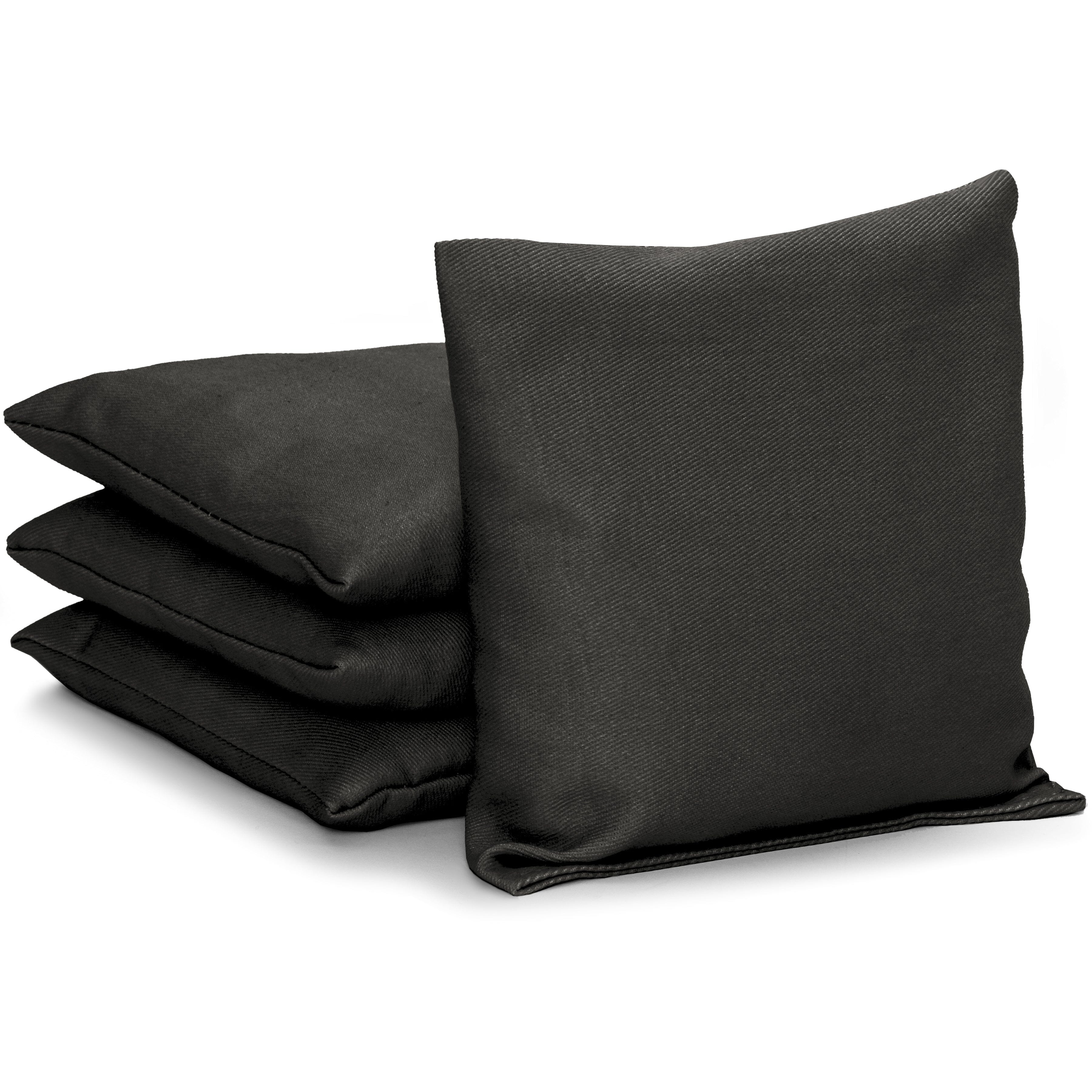 GoSports Cornhole Bean Bags Set of 4 - Regulation All Weather - Classic Black Cornhole GoSports