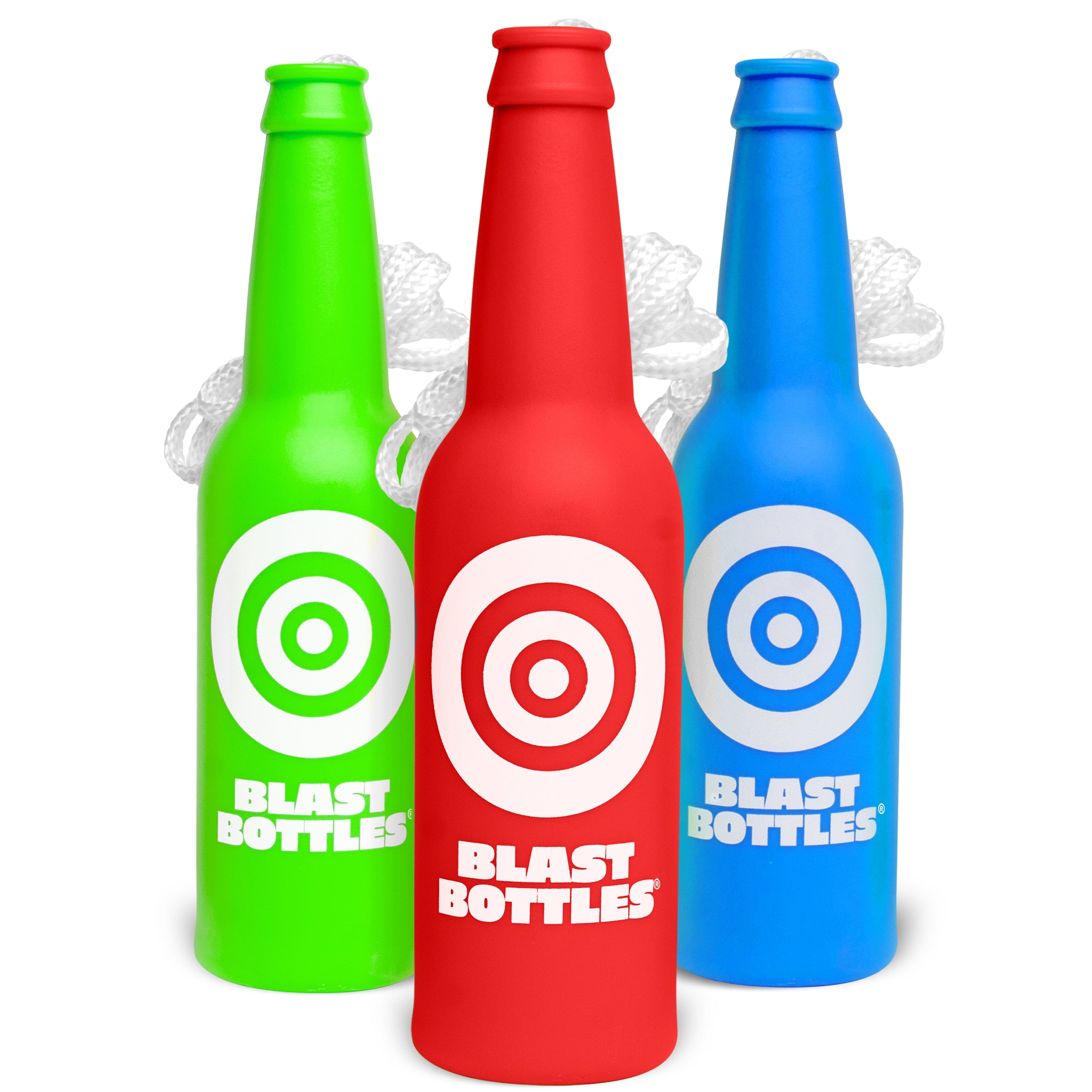 GoSports Outdoors Blast Bottles – 3 Pack – Shatterproof Bottle Shooting Targets with Rope for Firearm Target Practice, Great for Indoor & Outdoor Gun Ranges GoSports