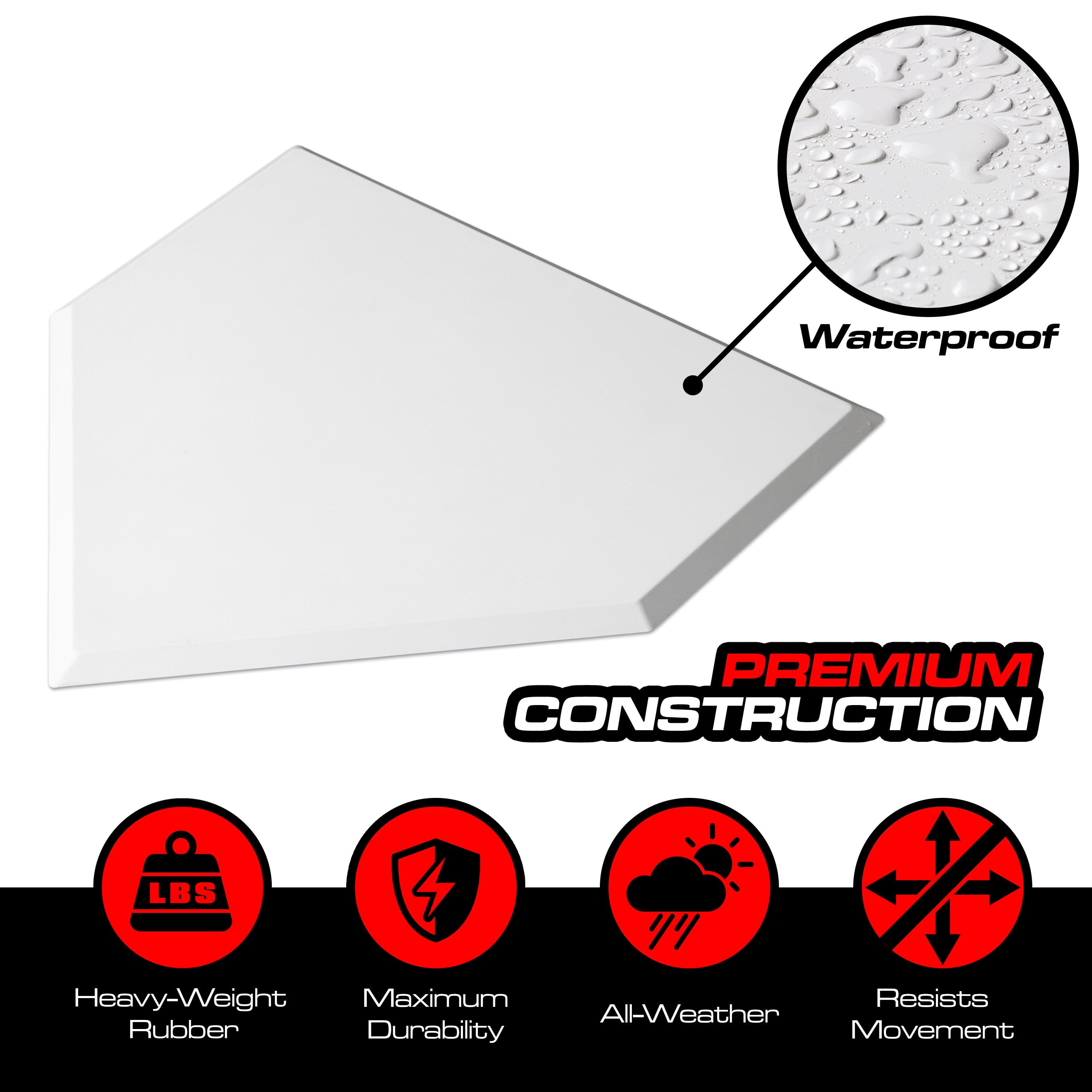 GoSports Baseball & Softball Home Plate - Heavy-Duty Rubber Throw Down Base with Waffle Bottom GoSports