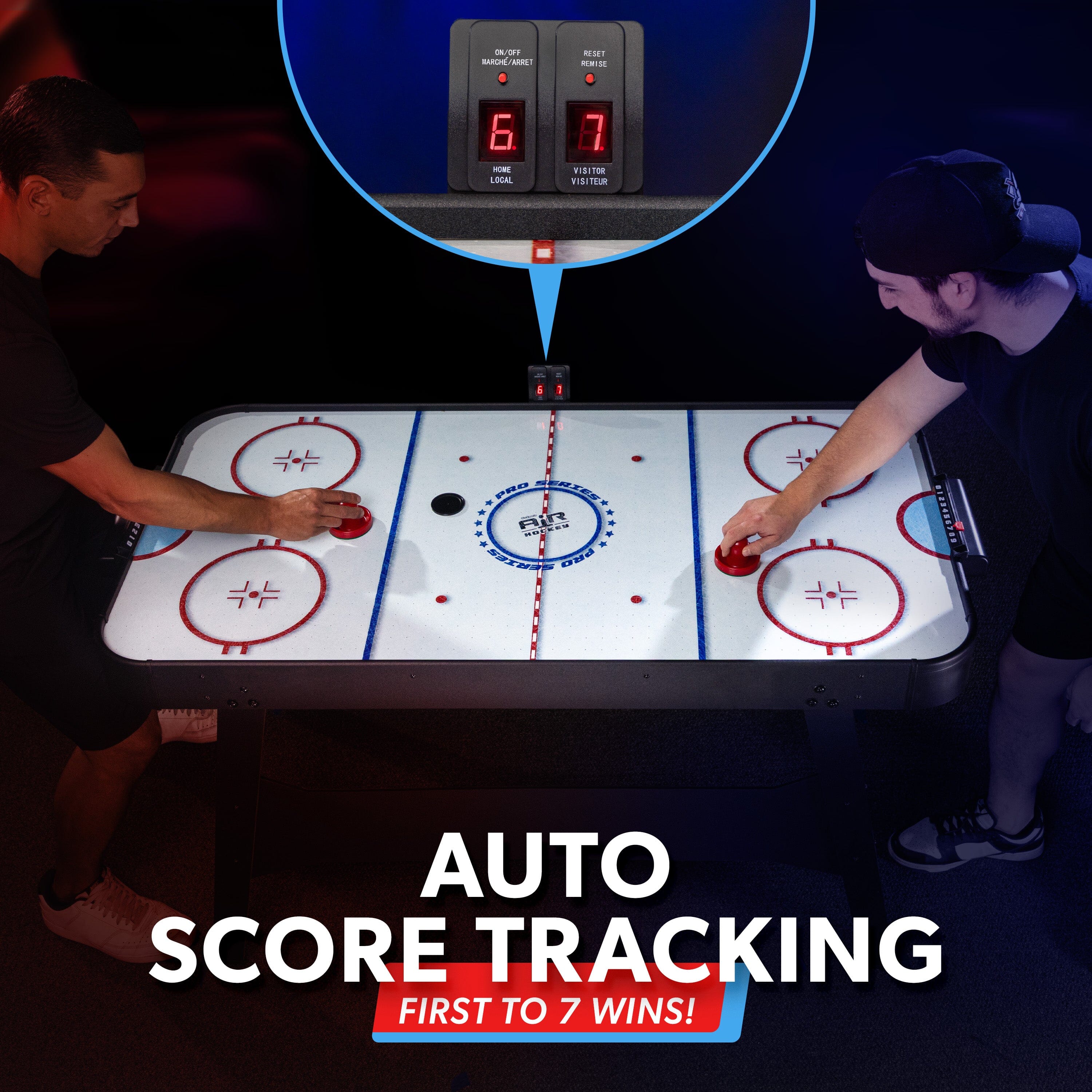 GoSports 54 Inch Air Hockey Arcade Table for Kids & Adults - Black GoSports