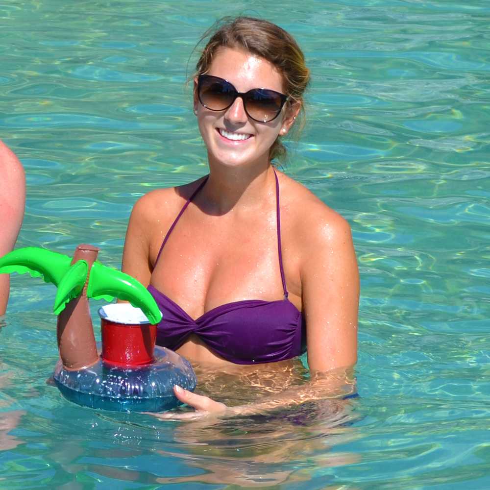 GoFloats Inflatable Drink Holders 3-Pack - Palm GoFloats