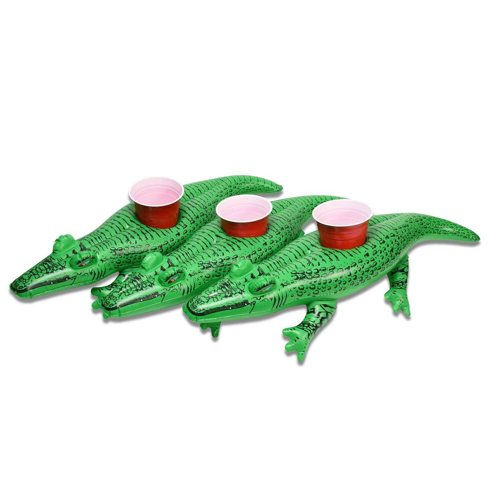 GoFloats Inflatable Drink Holders 3-Pack - Alligator GoFloats