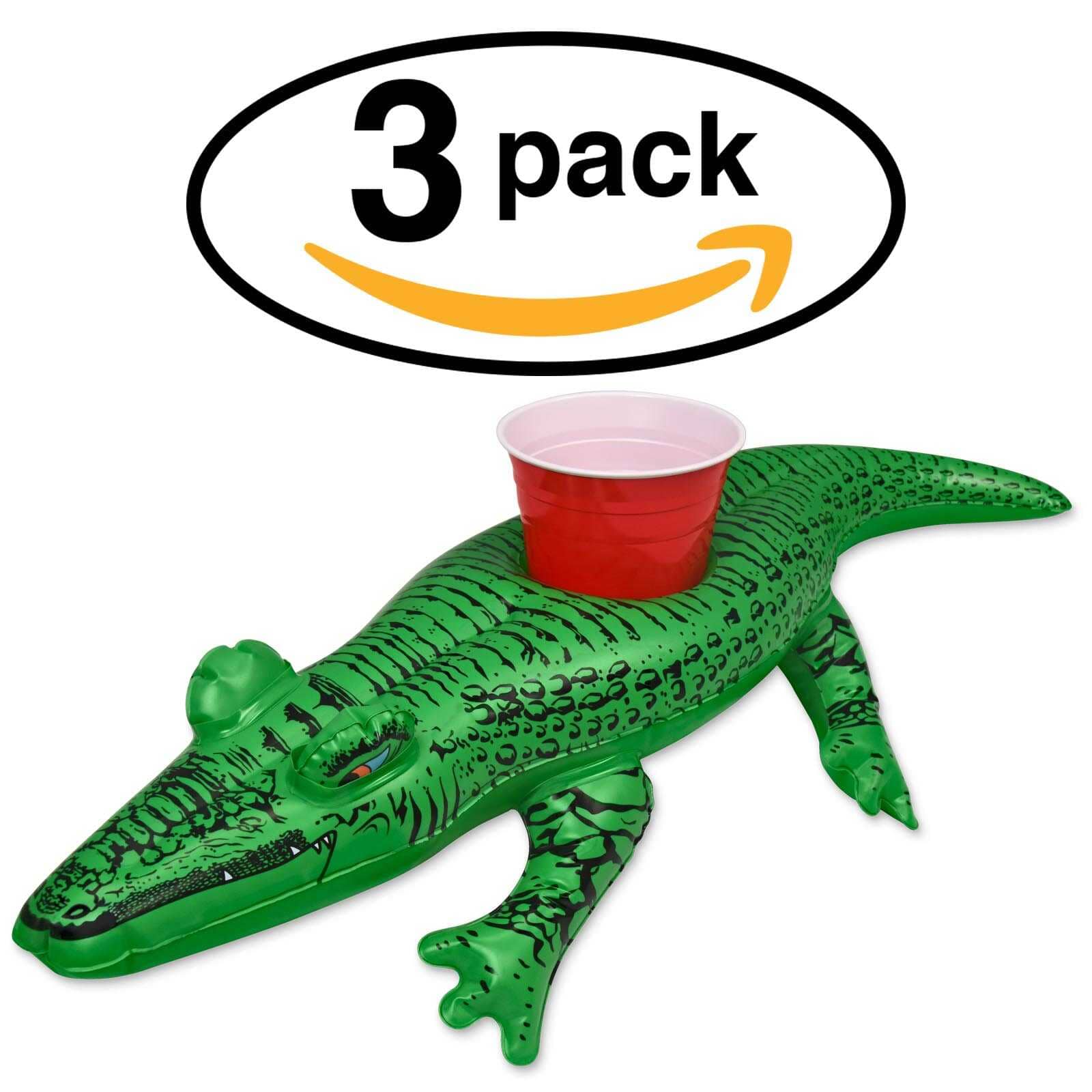 GoFloats Inflatable Drink Holders 3-Pack - Alligator GoFloats