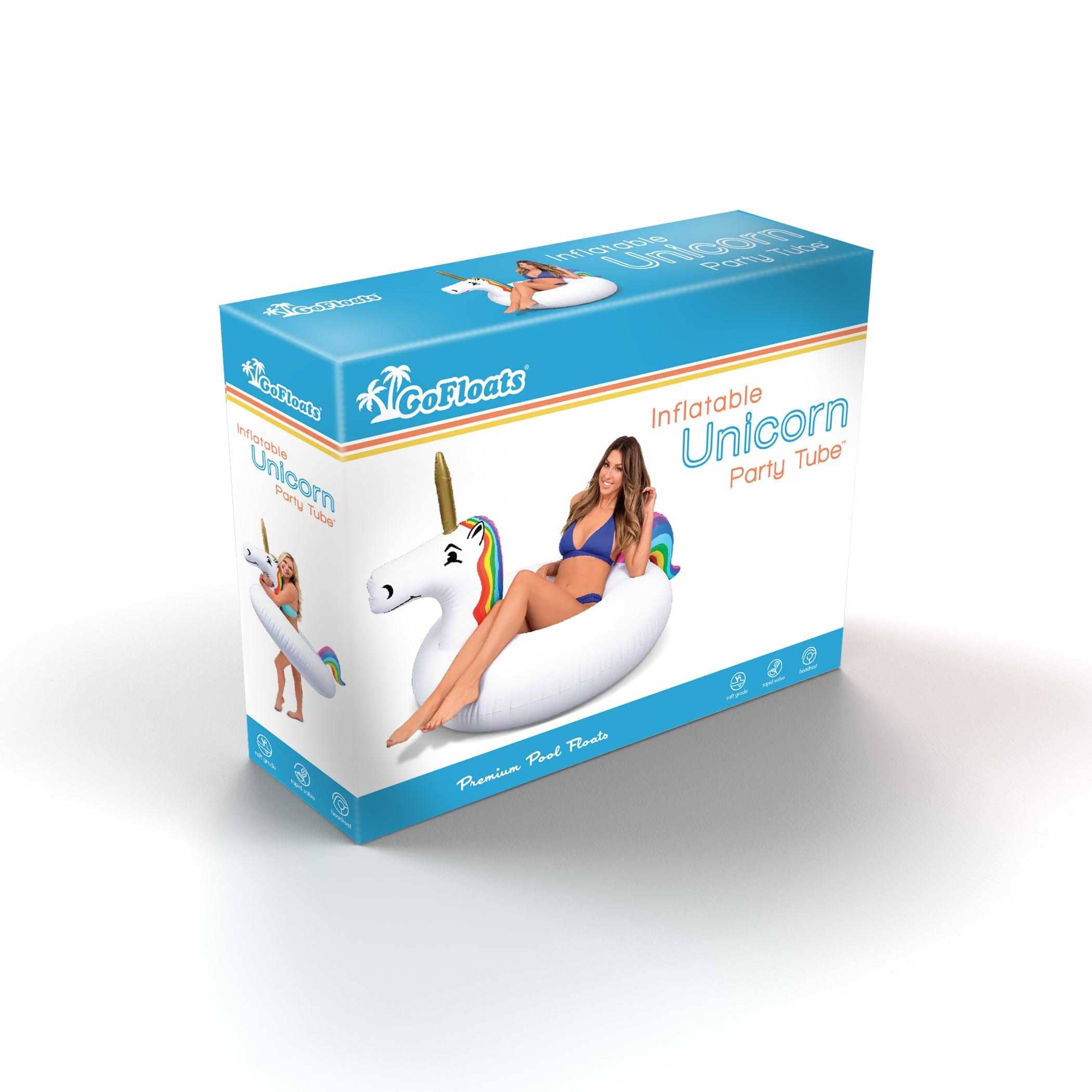 GoFloats Party Tube Inflatable Raft - Unicorn GoFloats