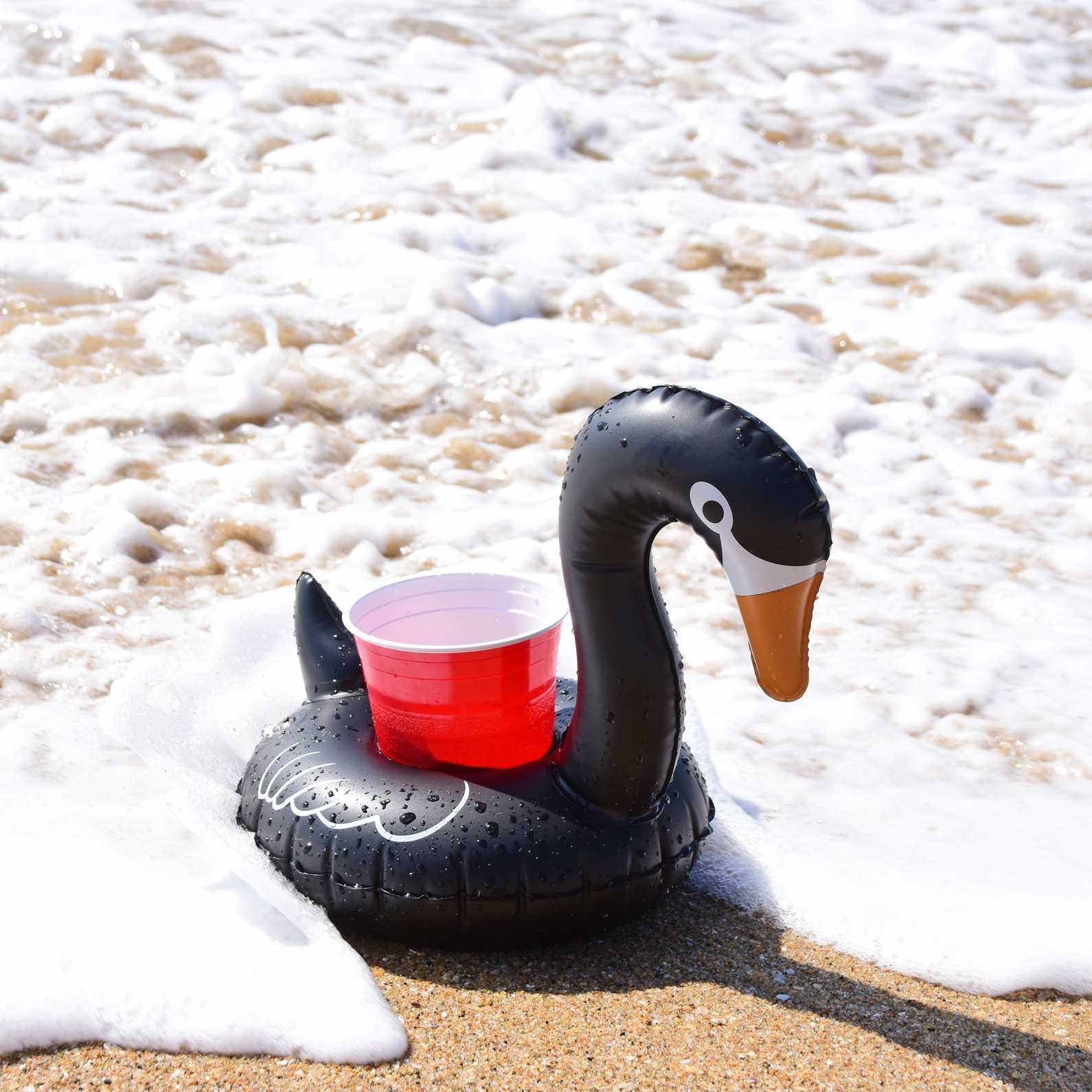 GoFloats Inflatable Drink Holders 3-Pack - Black Swan GoFloats