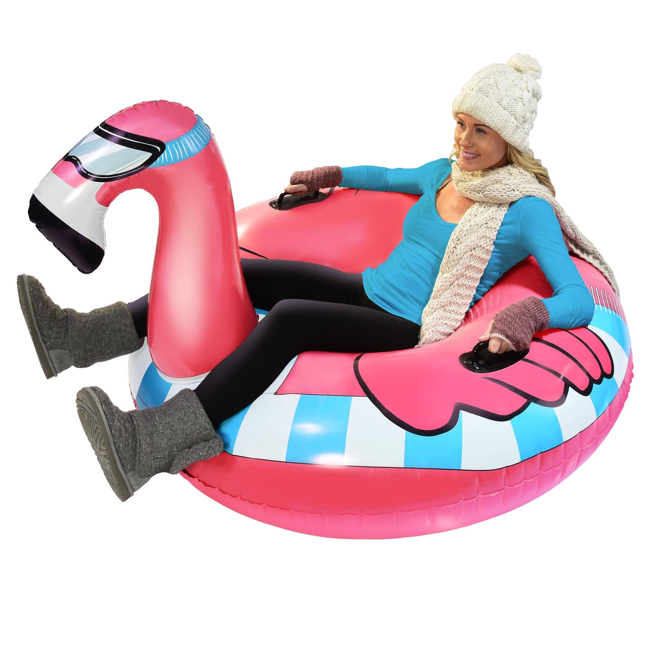 GoFloats Inflatable Winter Snow Tube Sled - Flamingo GoFloats