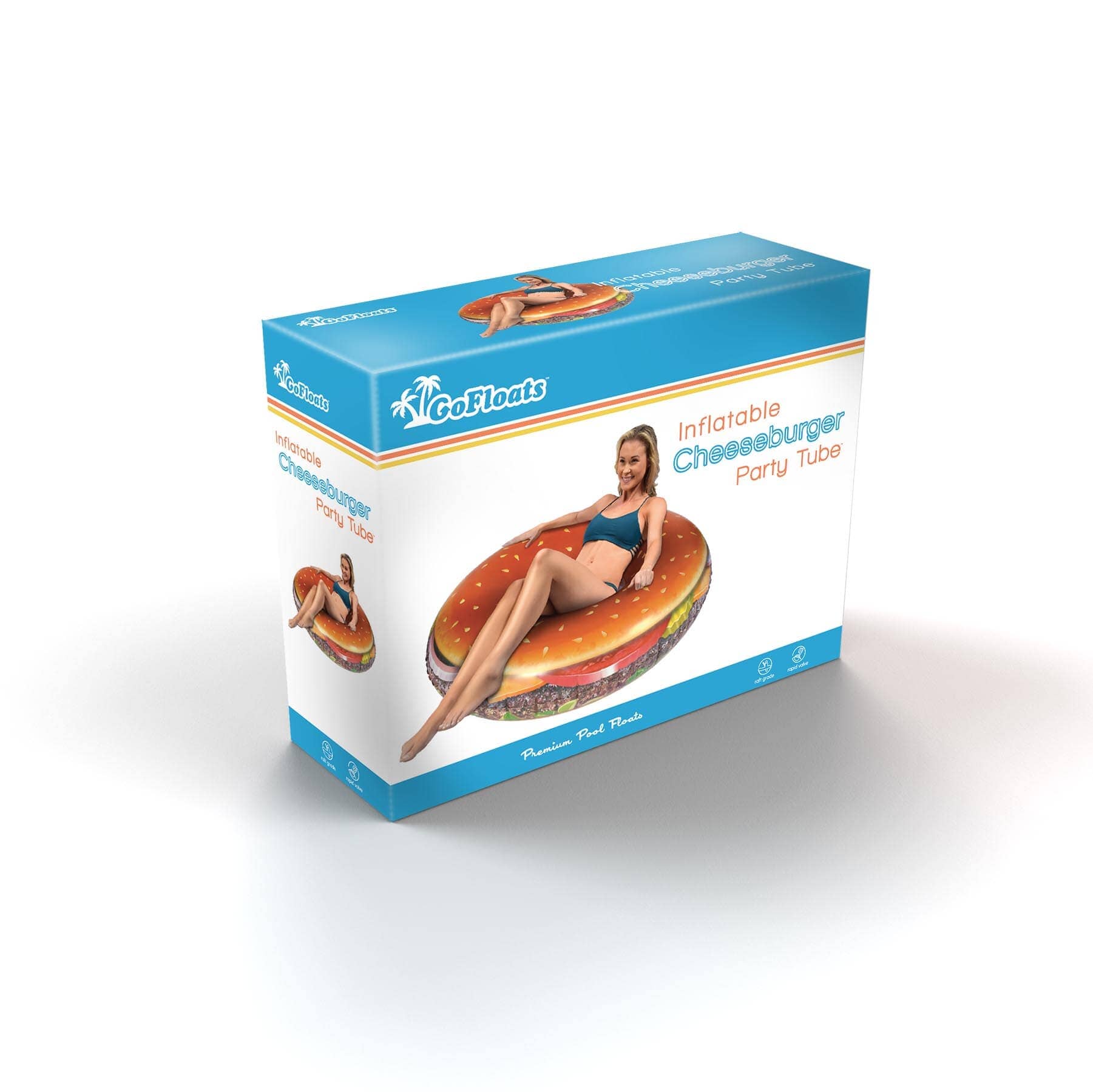 GoFloats Cheeseburger Pool Float Party Tube GoFloats