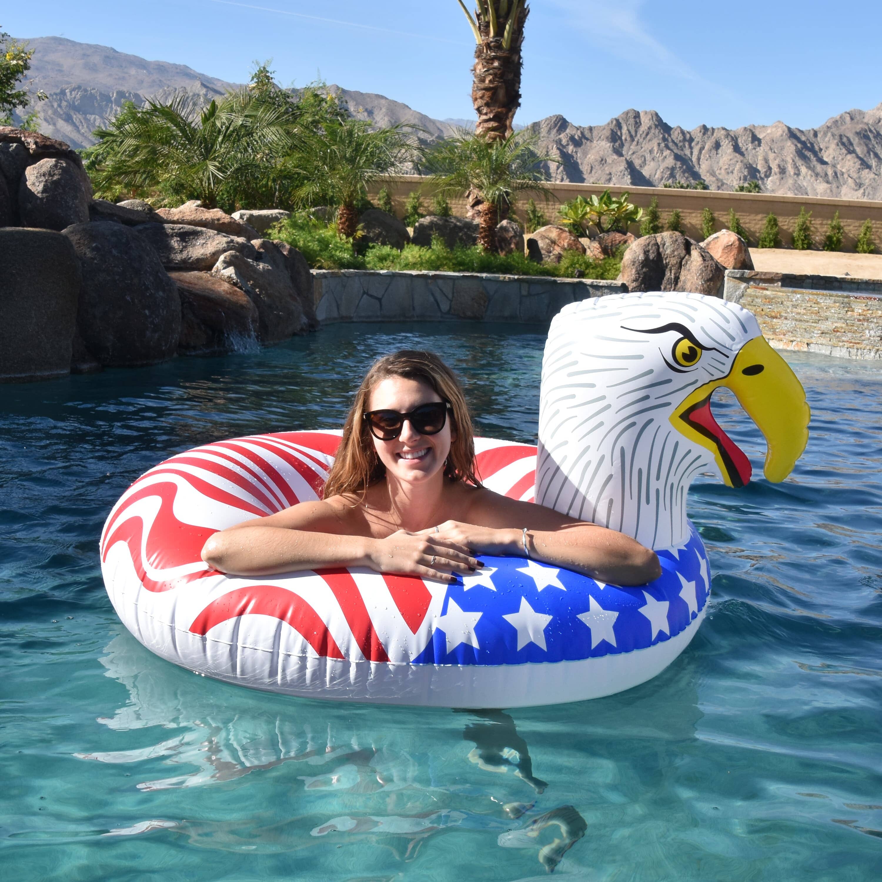 GoFloats Party Tube Inflatable Raft - American Eagle GoFloats