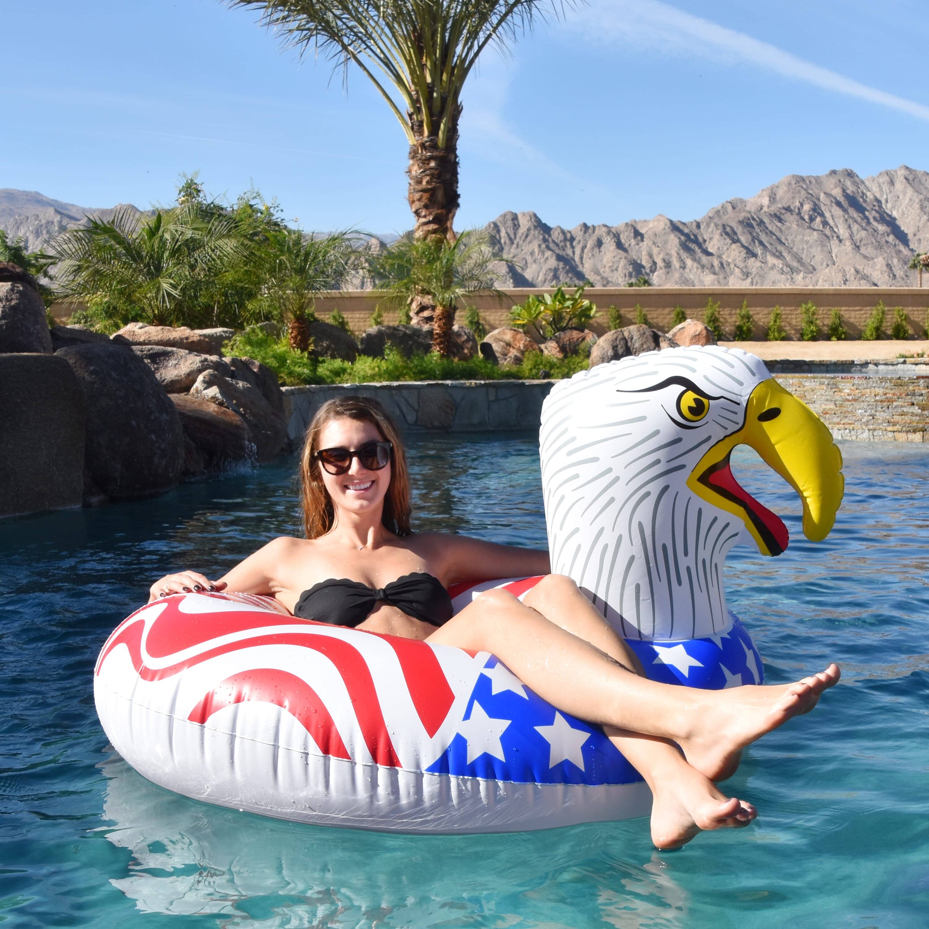 GoFloats Party Tube Inflatable Raft - American Eagle GoFloats