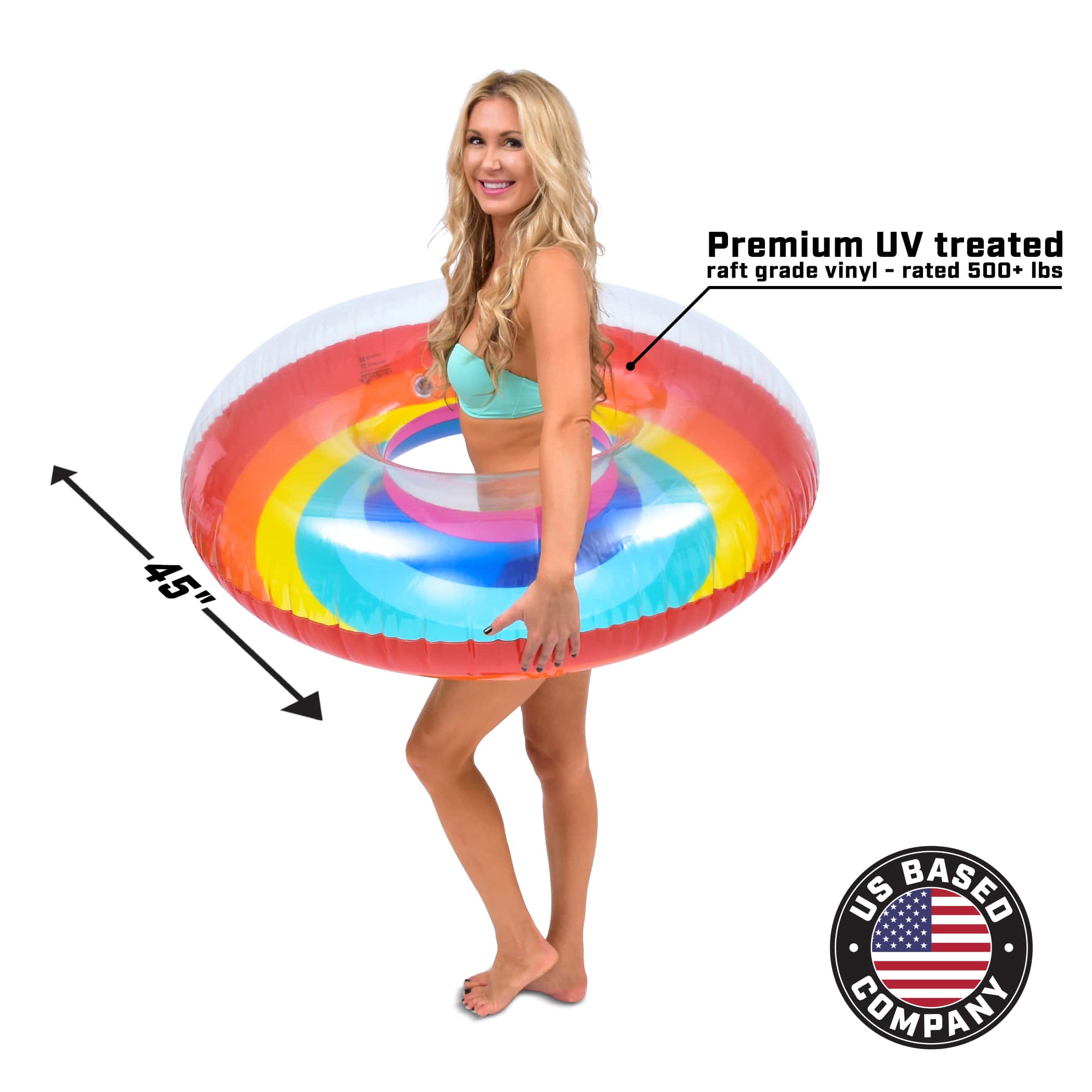 GoFloats Party Tube Inflatable Raft - Rainbow GoFloats