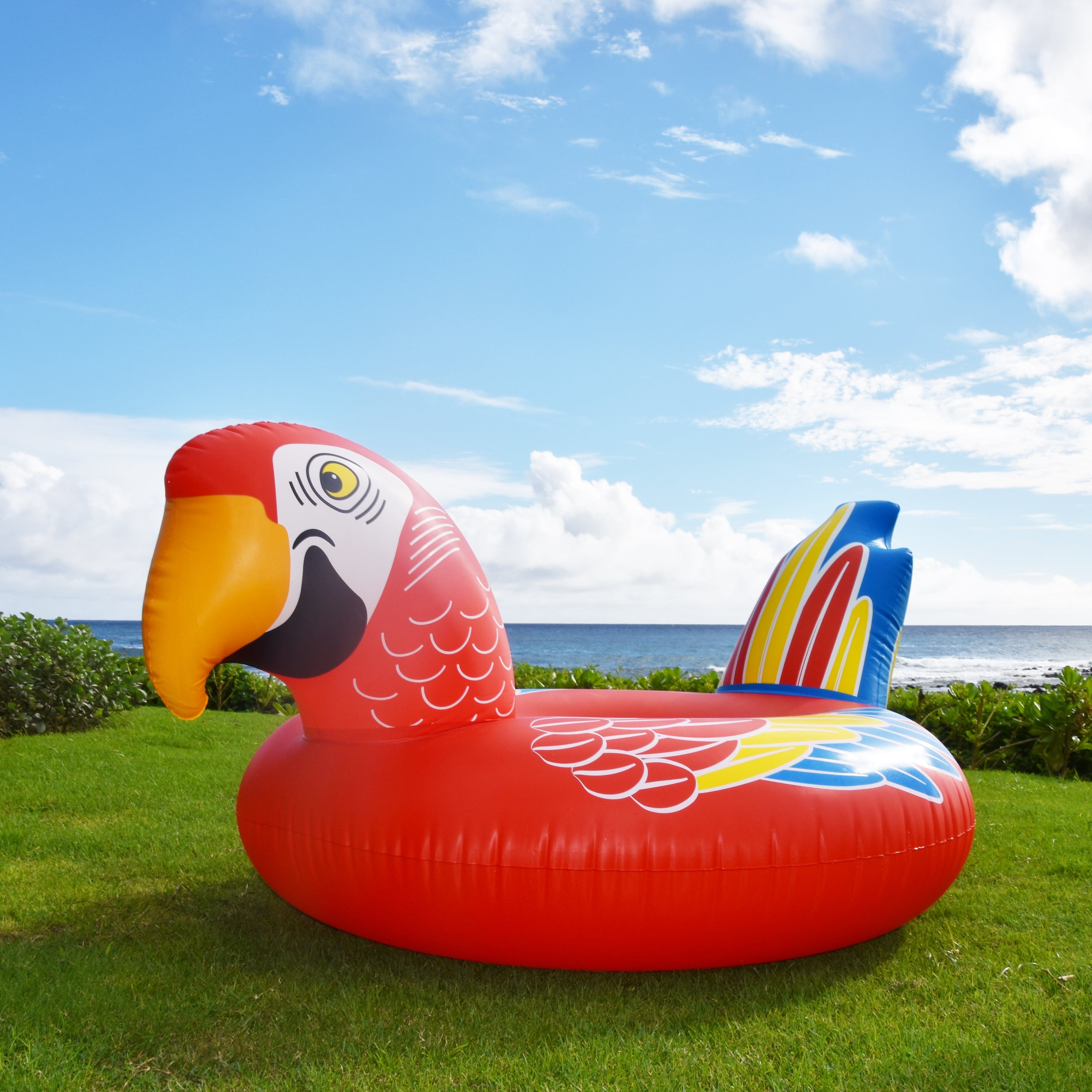 GoFloats Party Tube Inflatable Raft - Tropical Parrot GoFloats