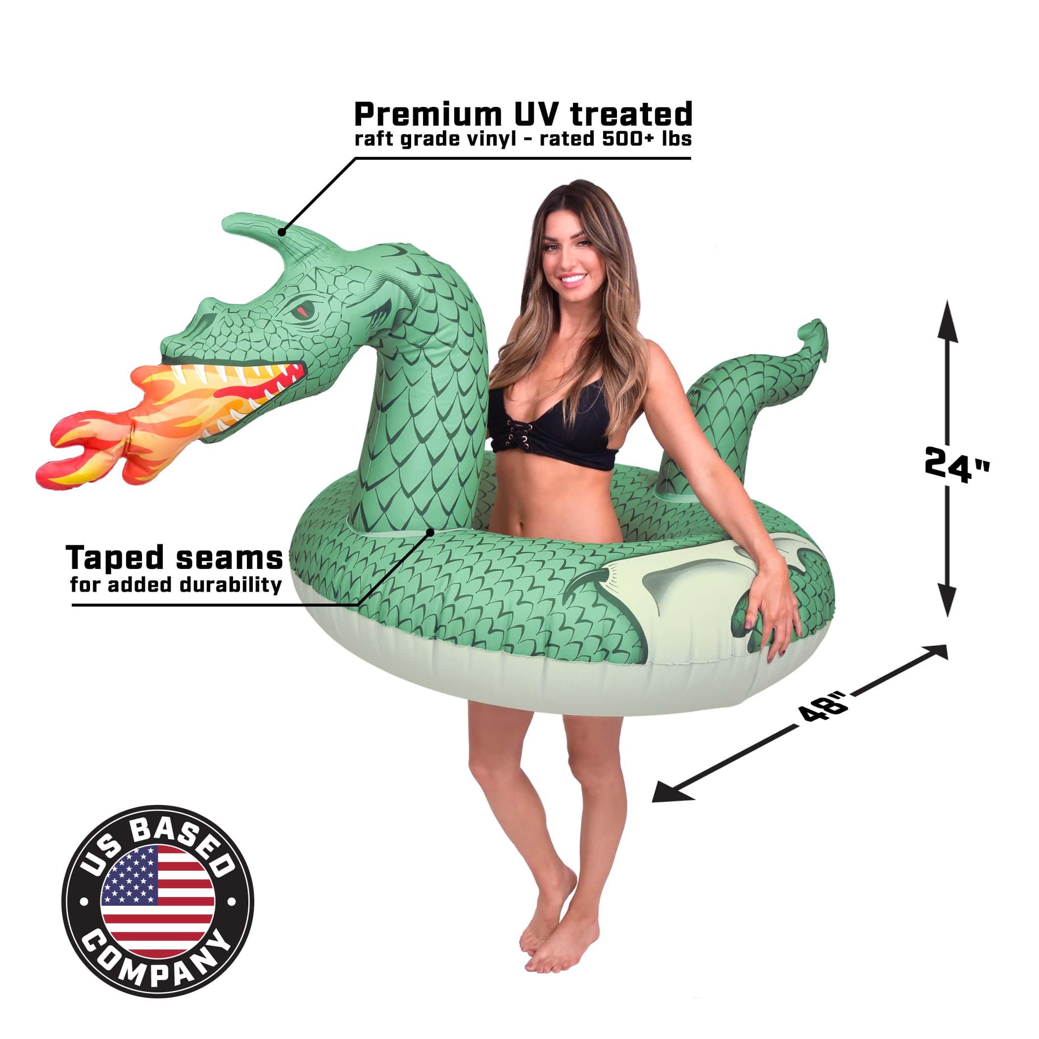 GoFloats Party Tube Inflatable Raft - Fire Dragon GoFloats