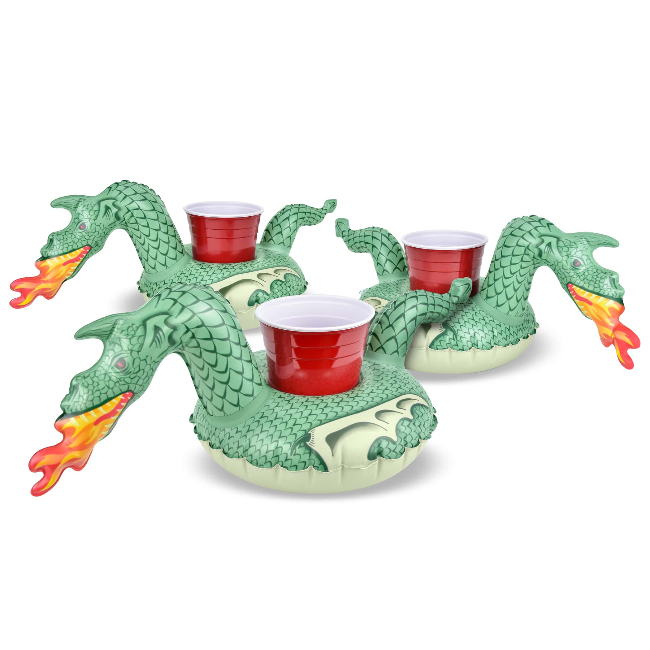 GoFloats Inflatable Drink Holders 3-Pack - Fire Dragon GoFloats