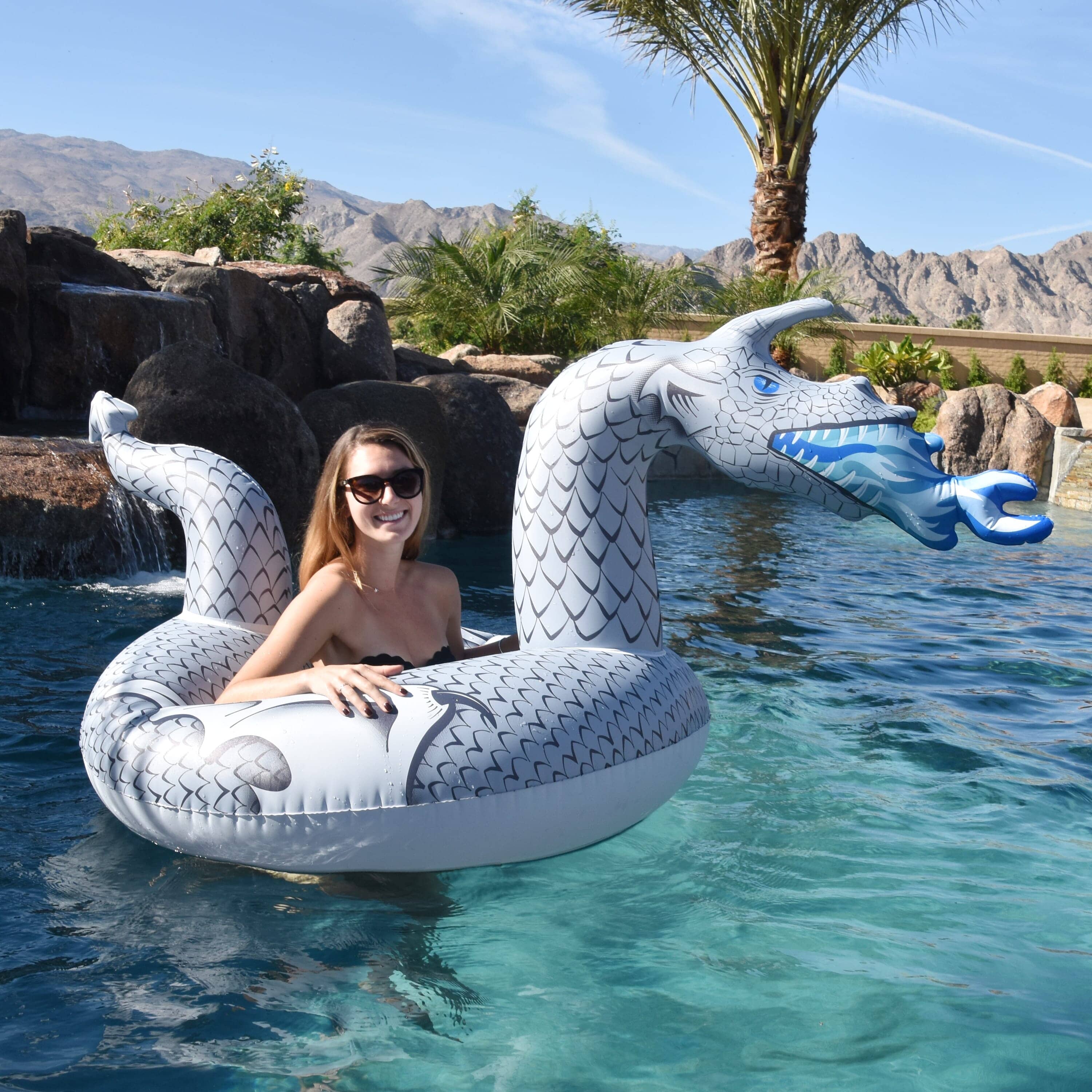 GoFloats Party Tube Inflatable Raft - Ice Dragon GoFloats