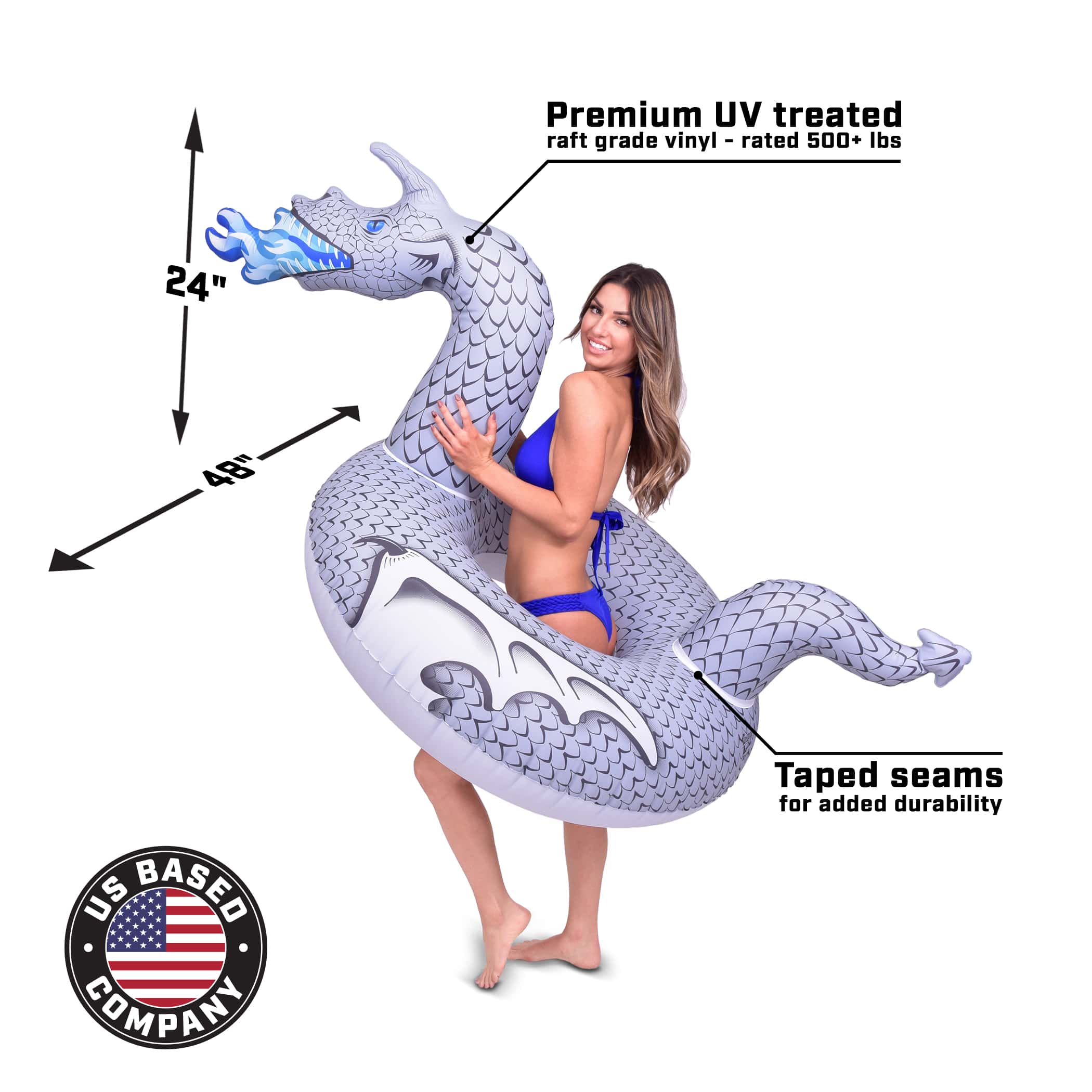 GoFloats Party Tube Inflatable Raft - Ice Dragon GoFloats