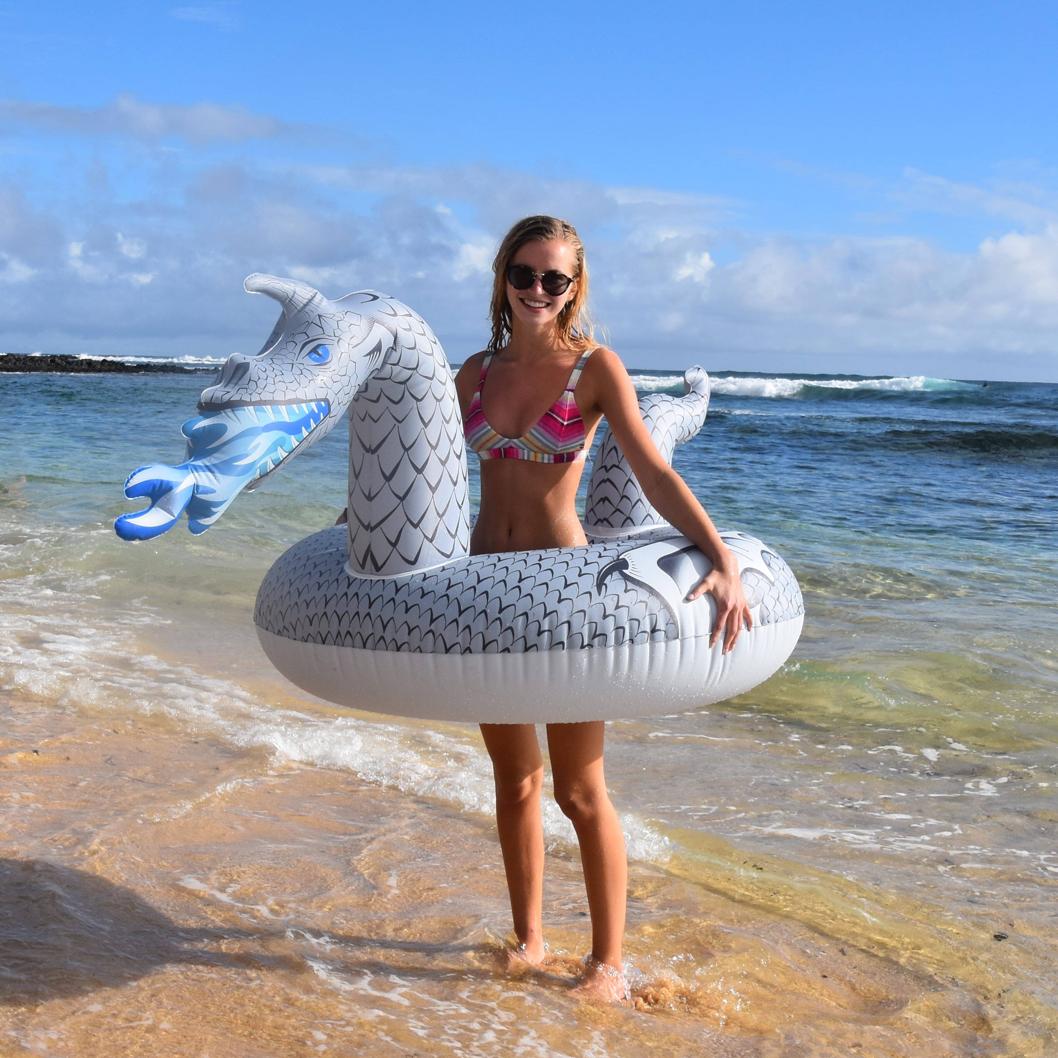 GoFloats Party Tube Inflatable Raft - Ice Dragon GoFloats