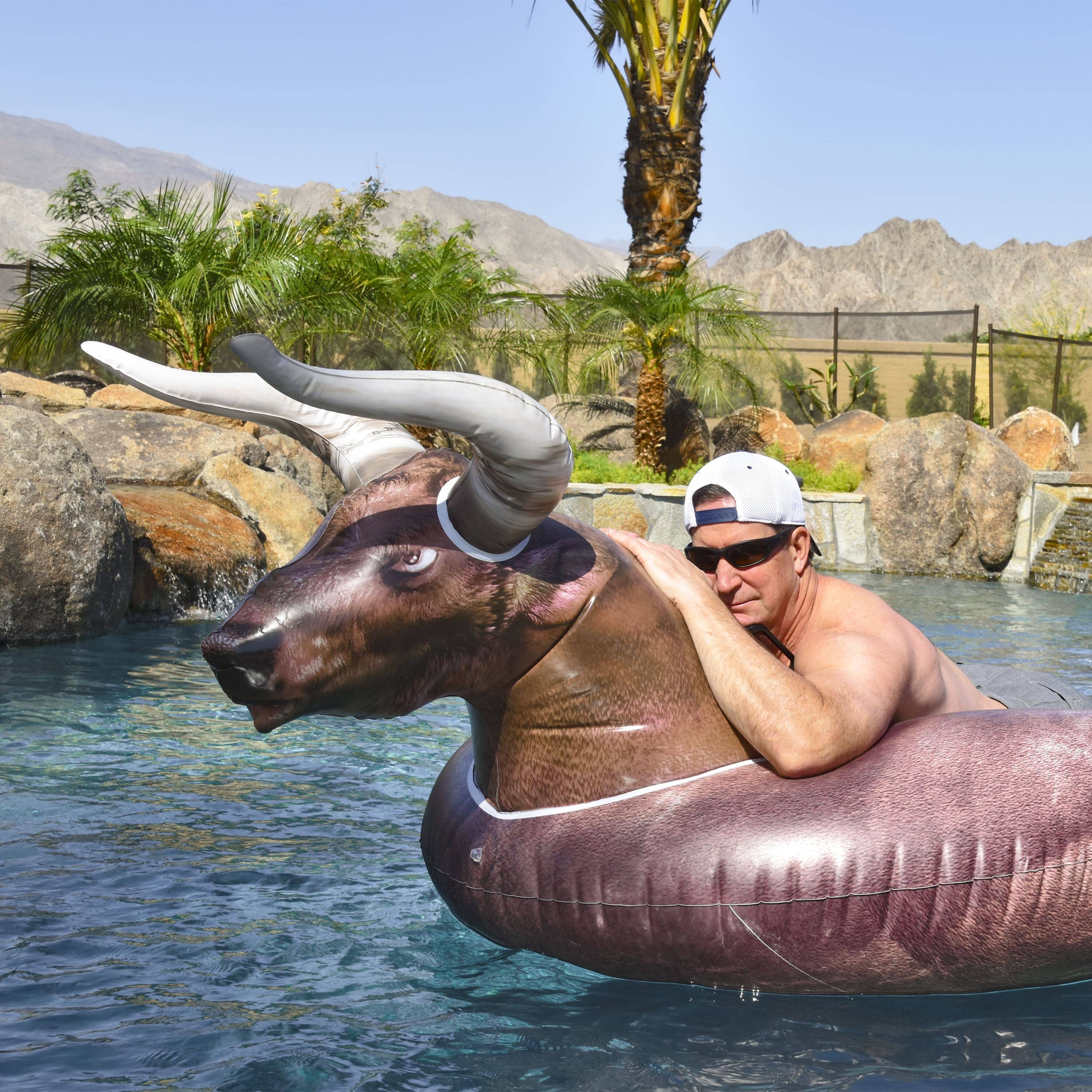 GoFloats Giant Inflatable Pool Float - Buckin' Bull GoFloats