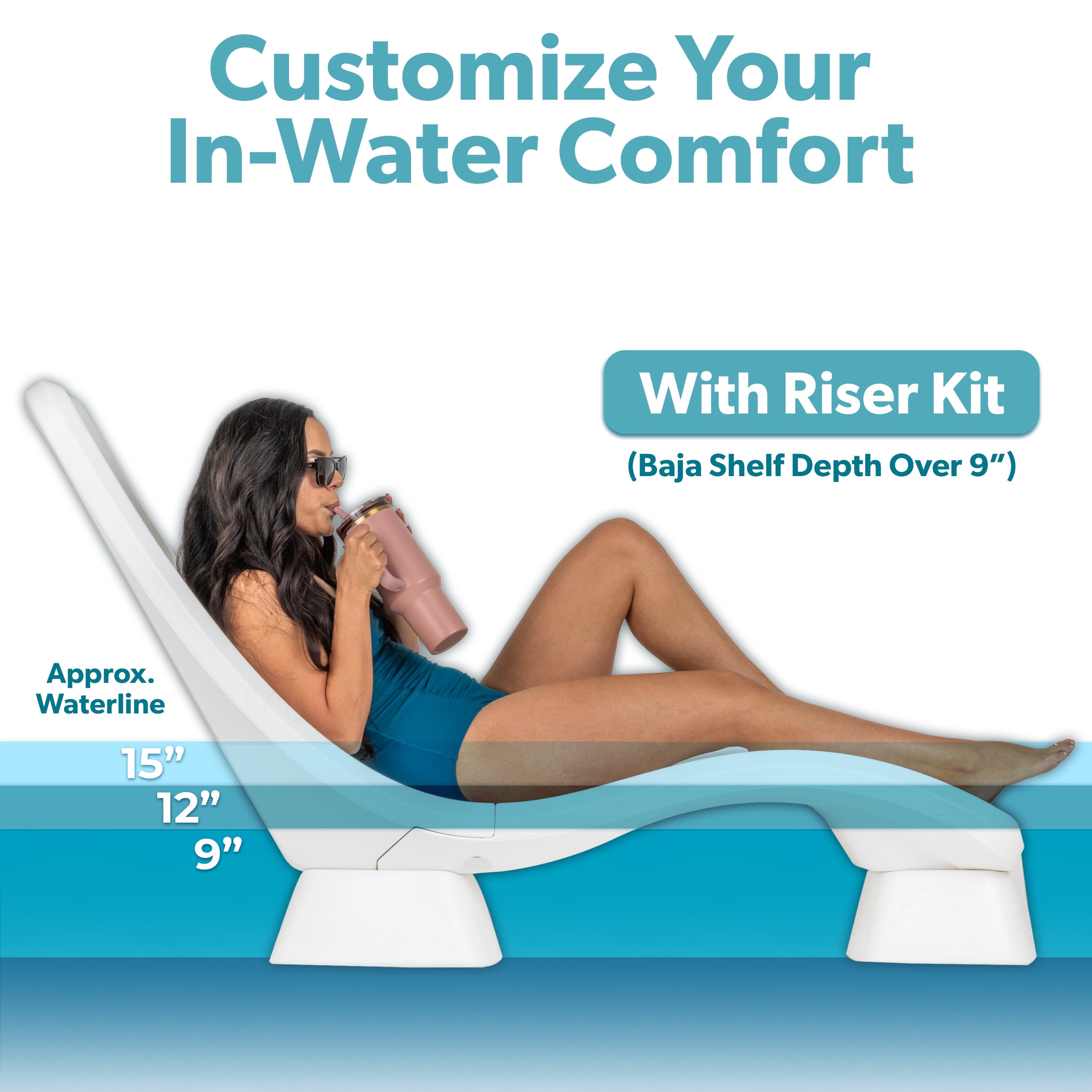 GoSports Coast Modern in Pool Lounge Chair - Waterproof & Weighted Chaise Lounger - Outdoor Furniture for Patio or in Baja Shelf PlayGoSports.com