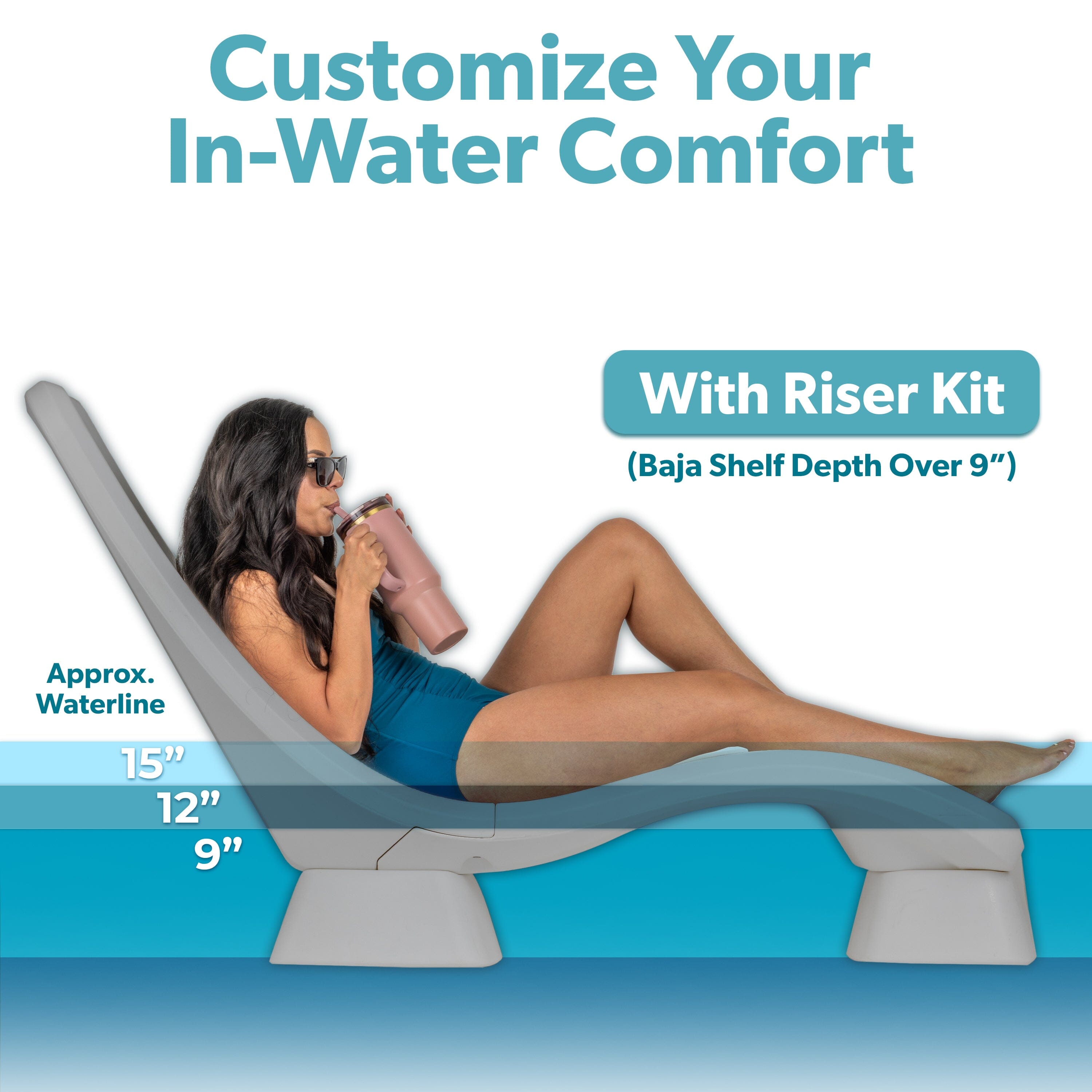 GoSports Coast Modern in Pool Lounge Chair - Waterproof & Weighted Chaise Lounger - Outdoor Furniture for Patio or in Baja Shelf PlayGoSports.com