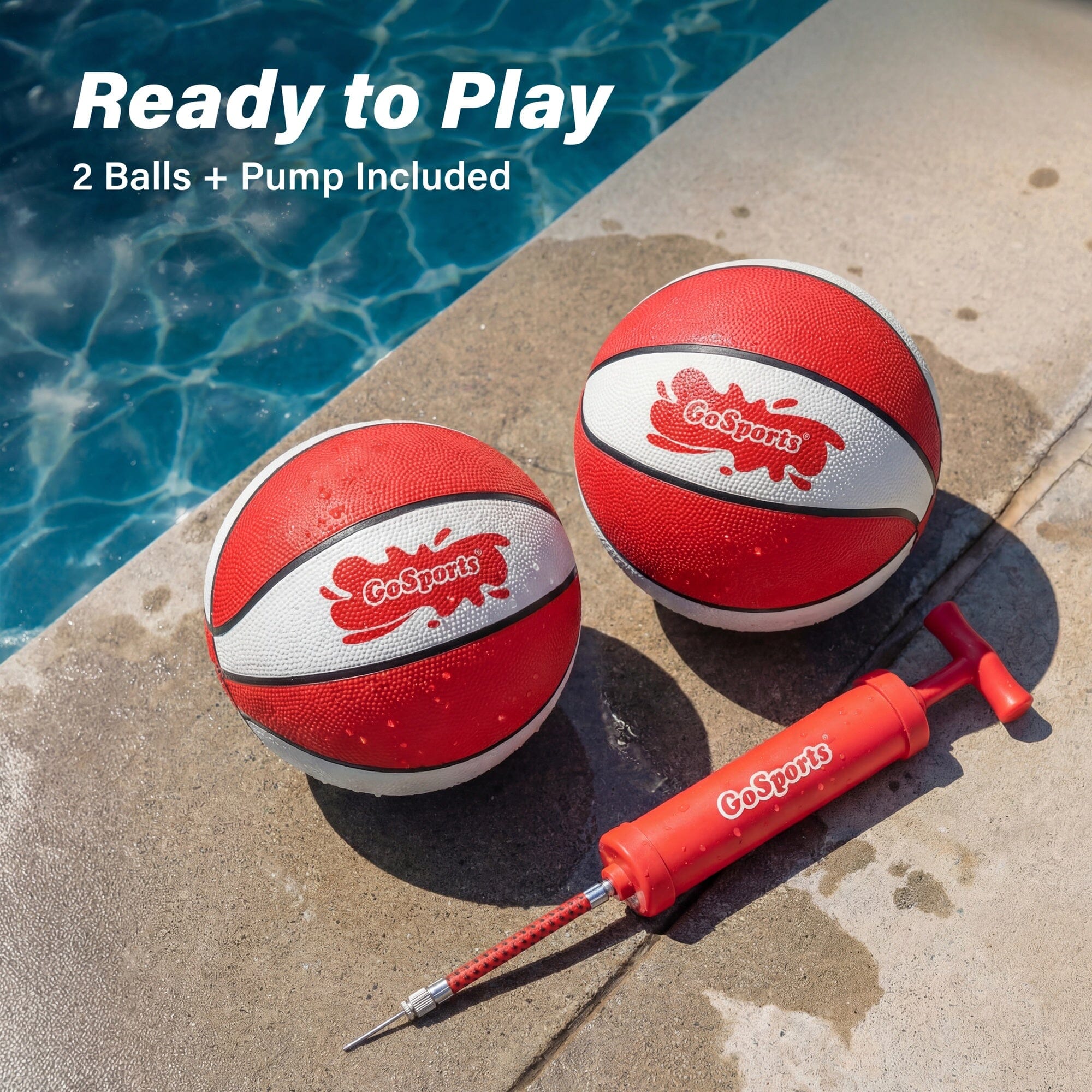 GoSports Water Basketballs 2 Pack - Choose Between Size 3 and Size 6, Great for Swimming Pool Basketball Hoops Pool Toy GoSports