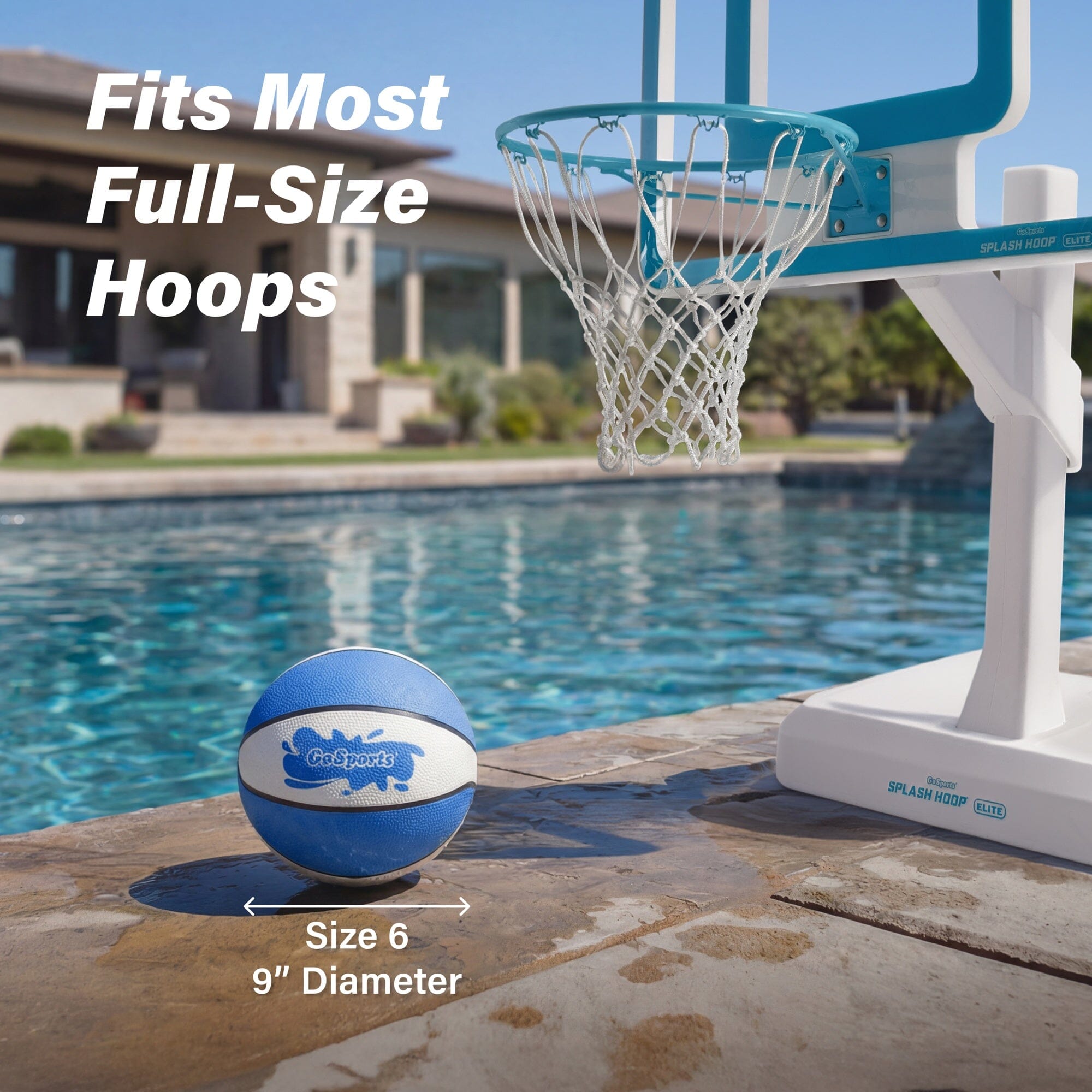 GoSports Water Basketballs 2 Pack - Choose Between Size 3 and Size 6, Great for Swimming Pool Basketball Hoops Pool Toy GoSports