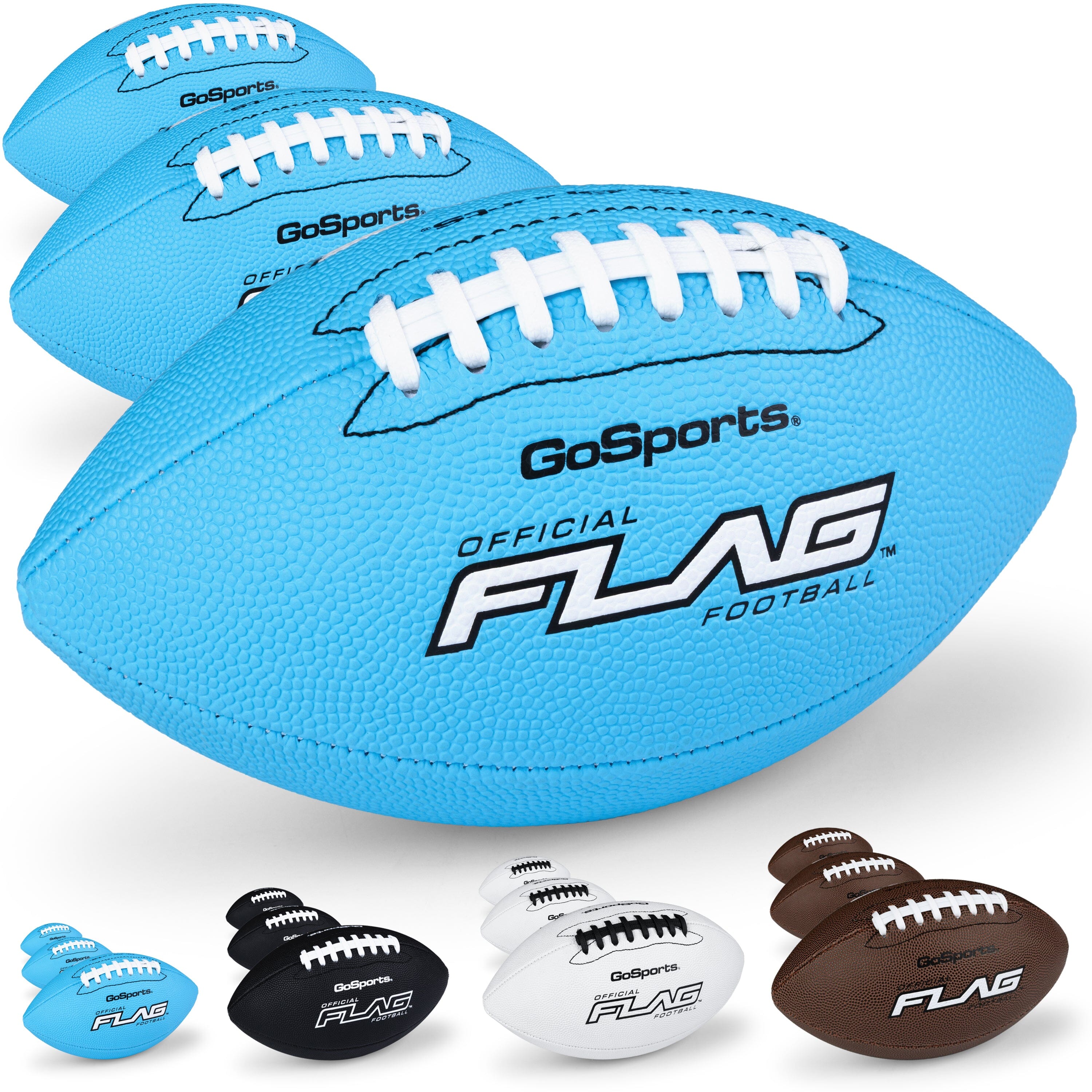 Elite Pro Grip Youth Flag Football Ball, Single or 3-pk GoSports Football 3-pk