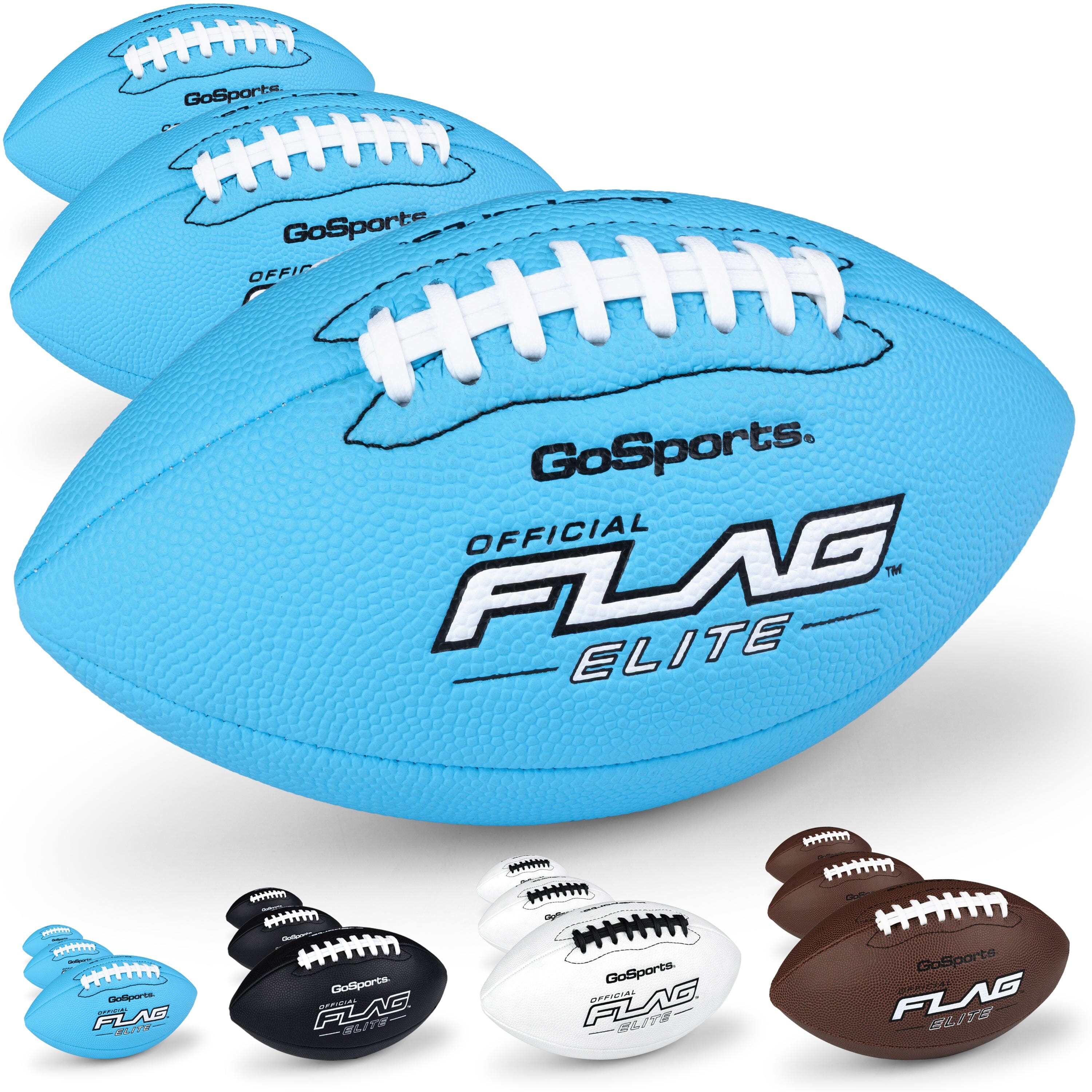 Elite Pro Grip Mini Flag Football Balls, Single or 3-pk GoSports Football 3-pk