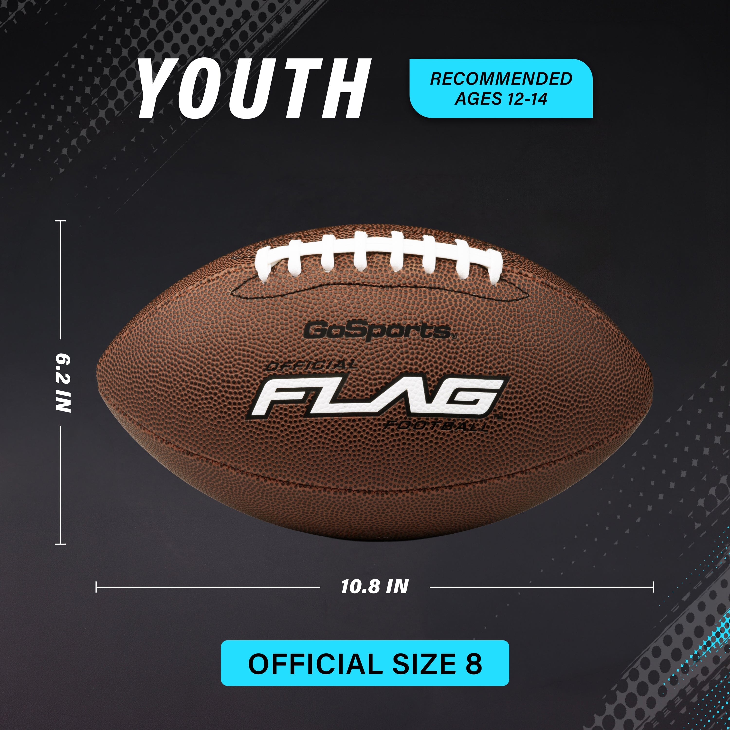 Composite Youth Flag Football Balls, Single or 3-pk GoSports Football