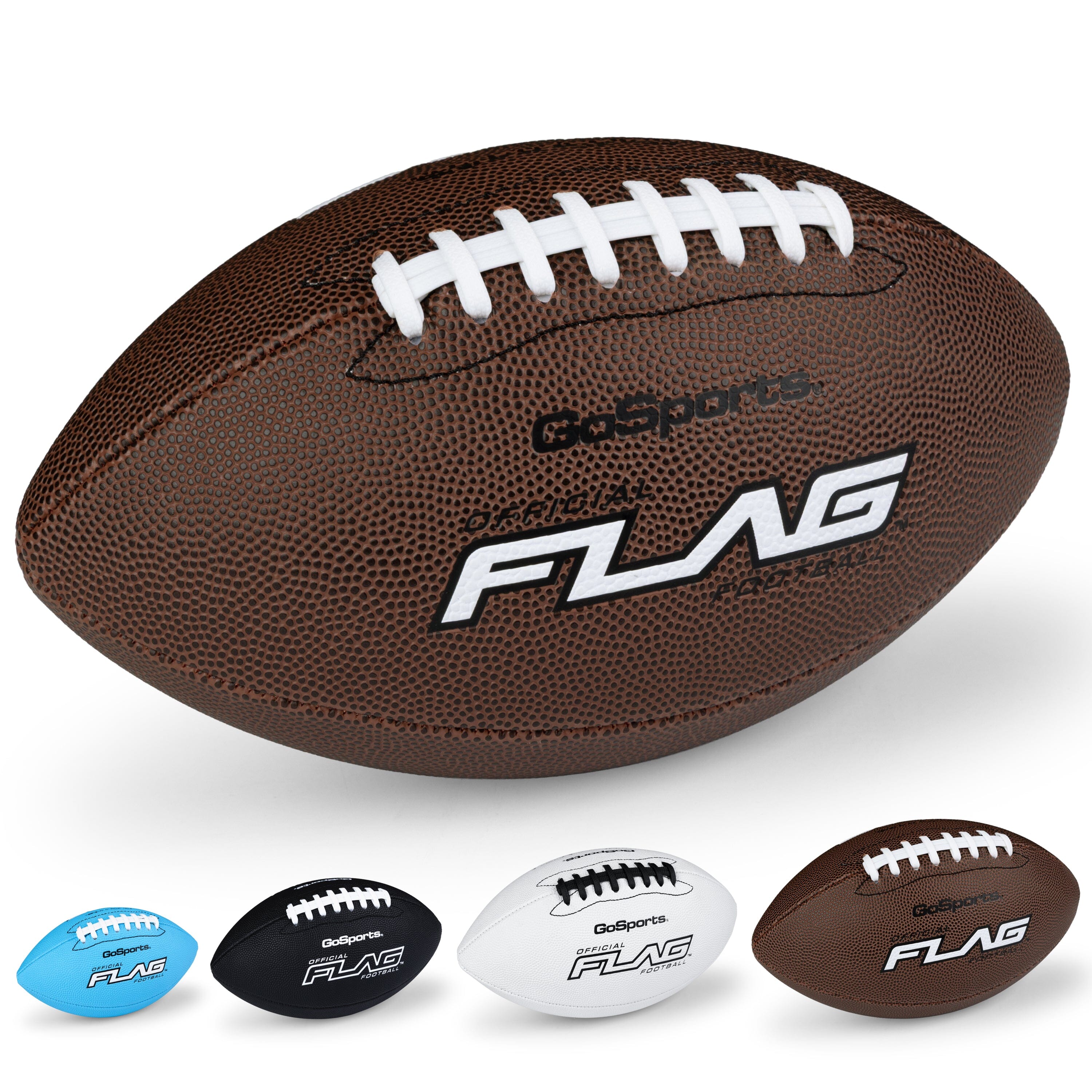 Composite Youth Flag Football Balls, Single or 3-pk GoSports Football Single