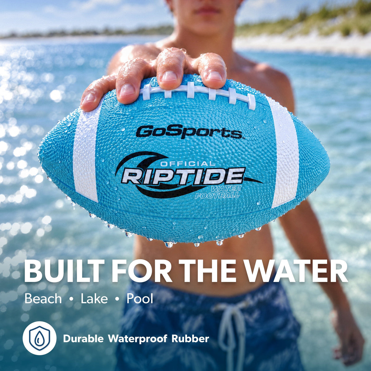 Size 6 Riptide Rubber Water Football for Pool & Beach, image 6 of 6