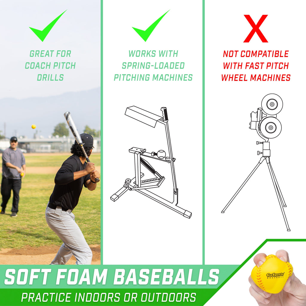 GoSports Foam Training Baseballs - 12-Pack Baseball GoSports 