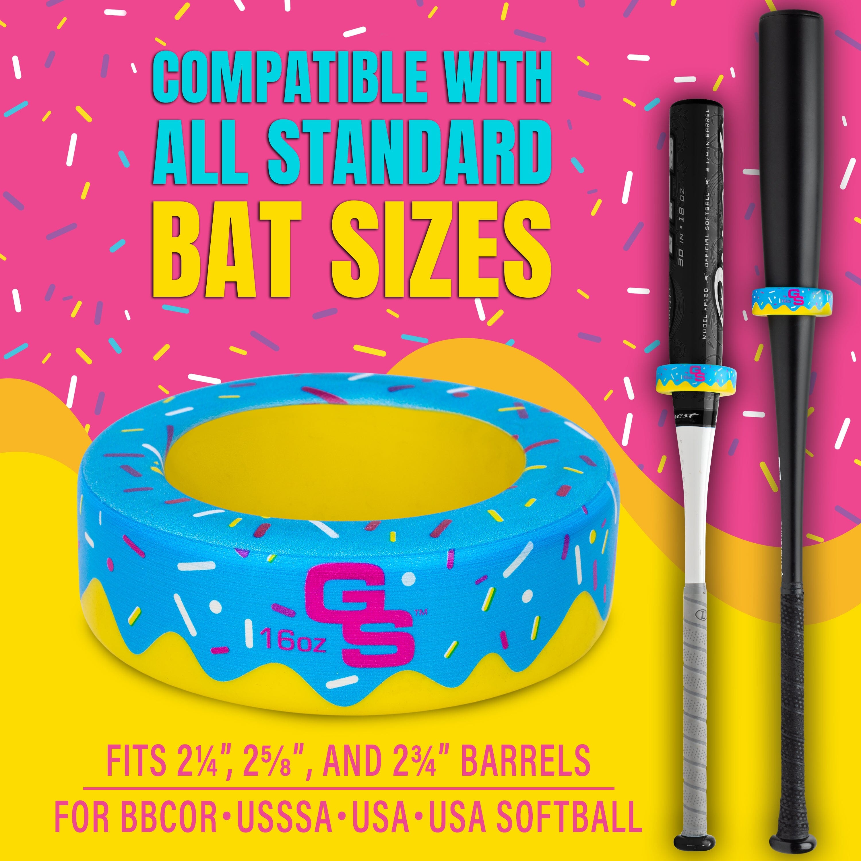 GoSports Baseball and Softball Bat Donut - 16 oz Baseball Drip Bat Weight - Blue Playgosports.com