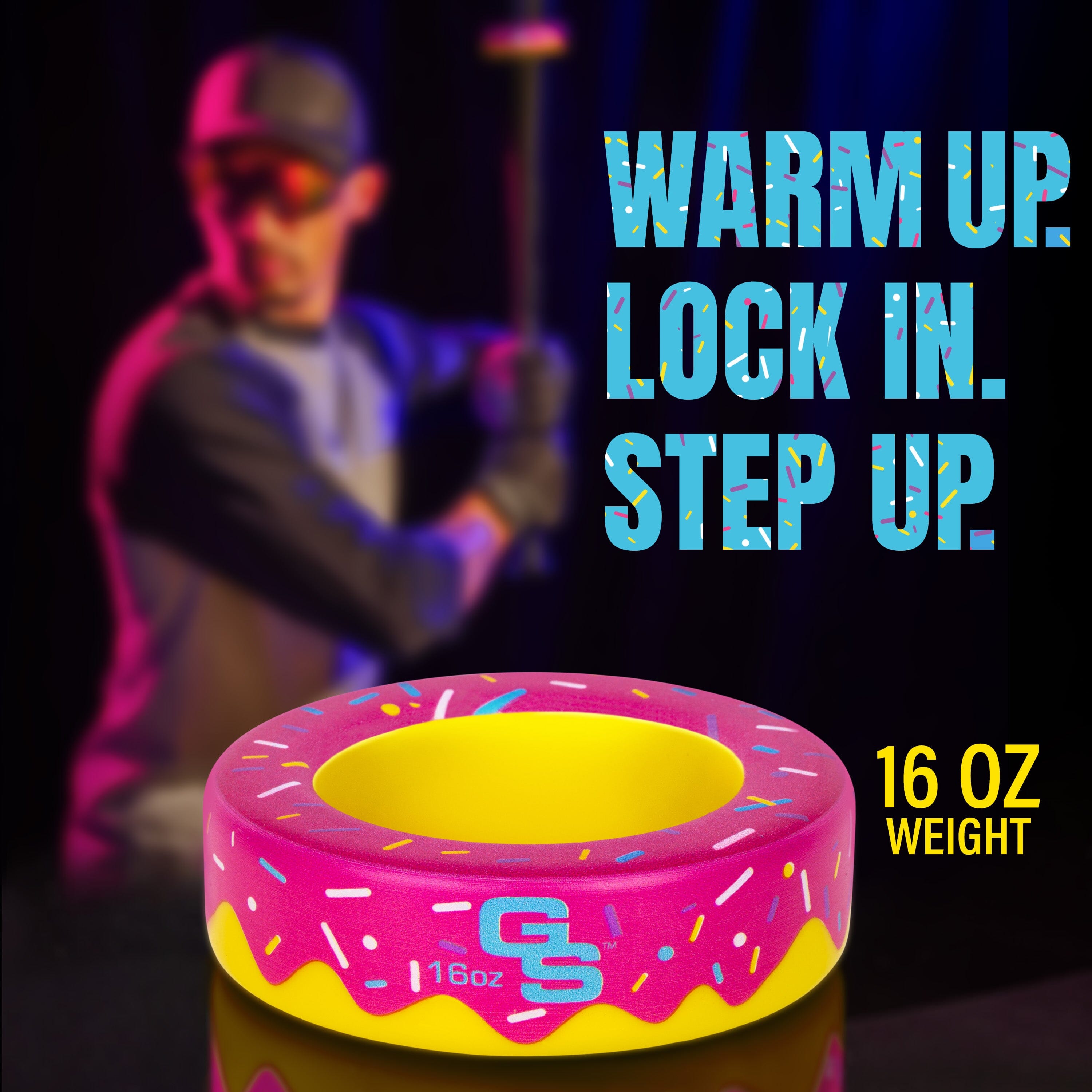 GoSports Baseball and Softball Bat Donut - 16 oz Baseball Drip Bat Weight - Pink Playgosports.com