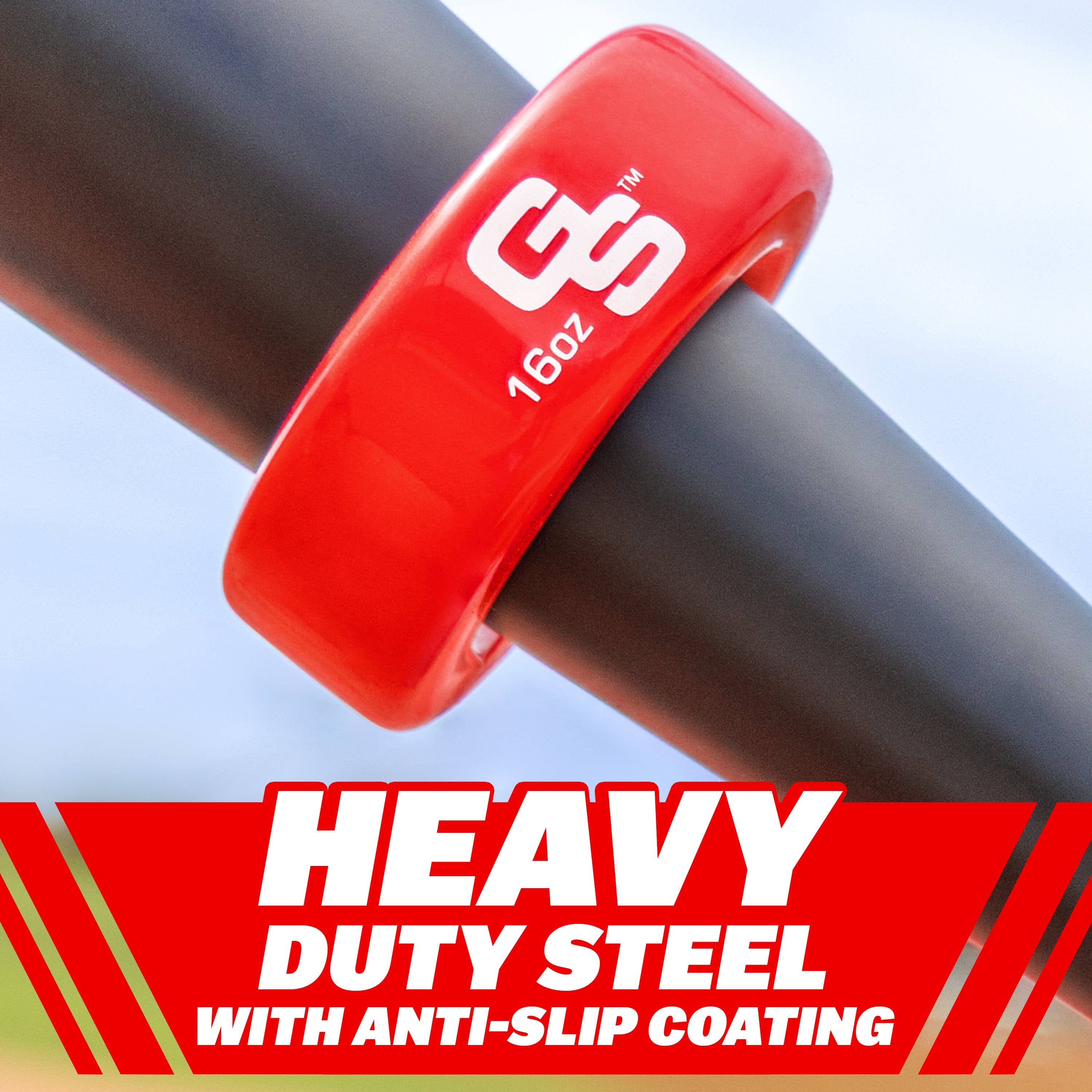 GoSports Baseball and Softball Bat Weight - 16 oz Baseball Donut - Red Playgosports.com