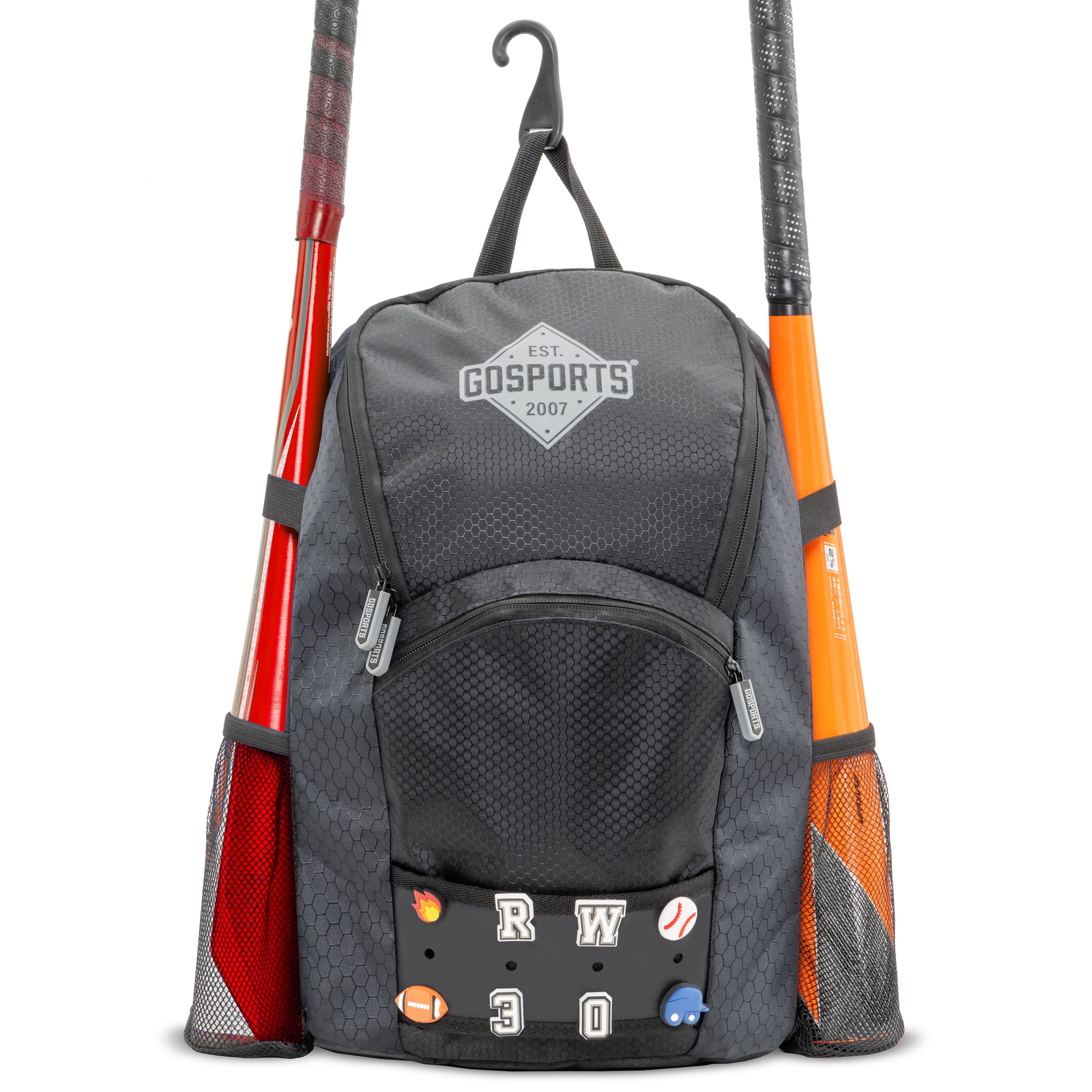 GoSports Youth Baseball and Softball Bag with Customizable Charm Panel GoSports