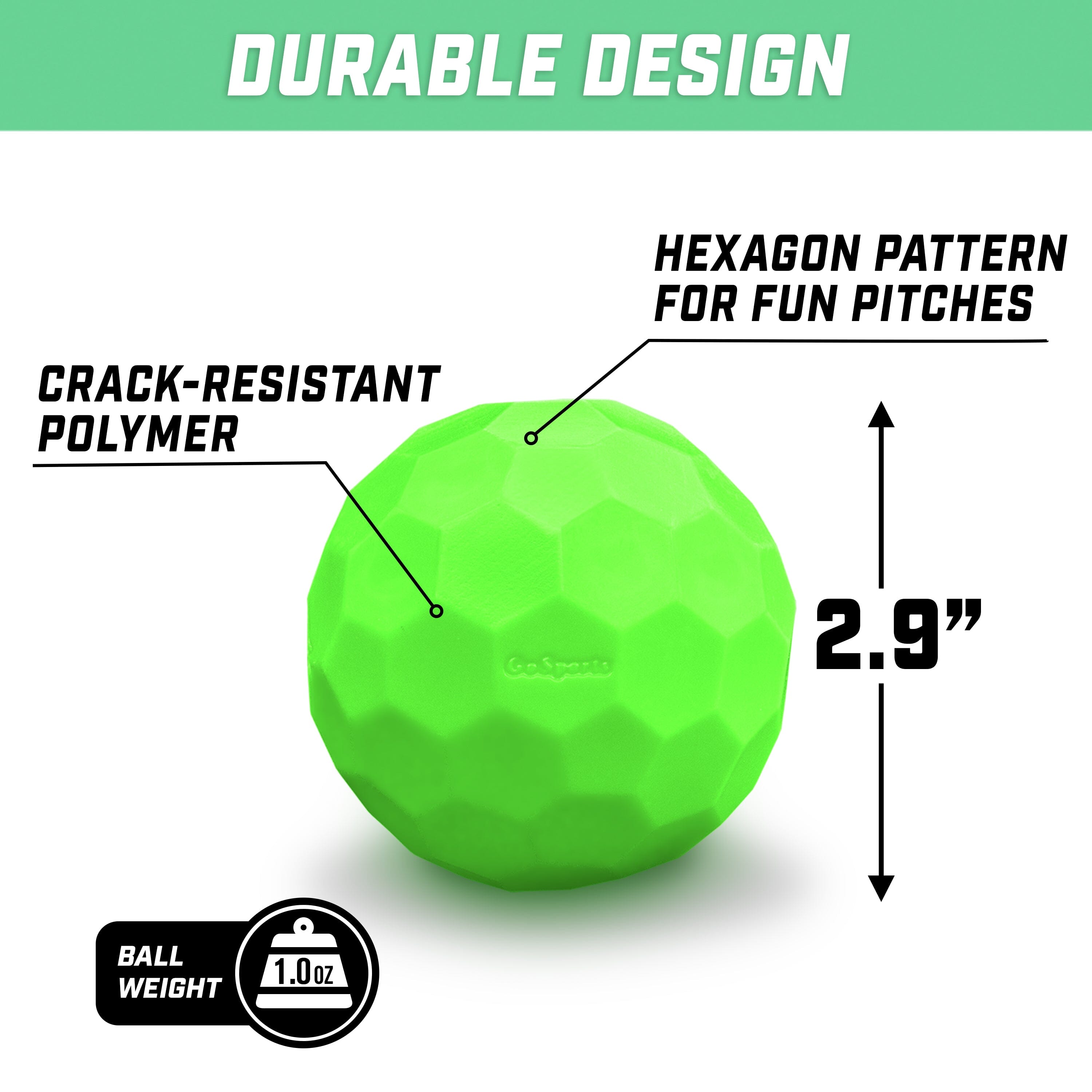 a green ball with the text, ' the ball is a large ball with a large hole in