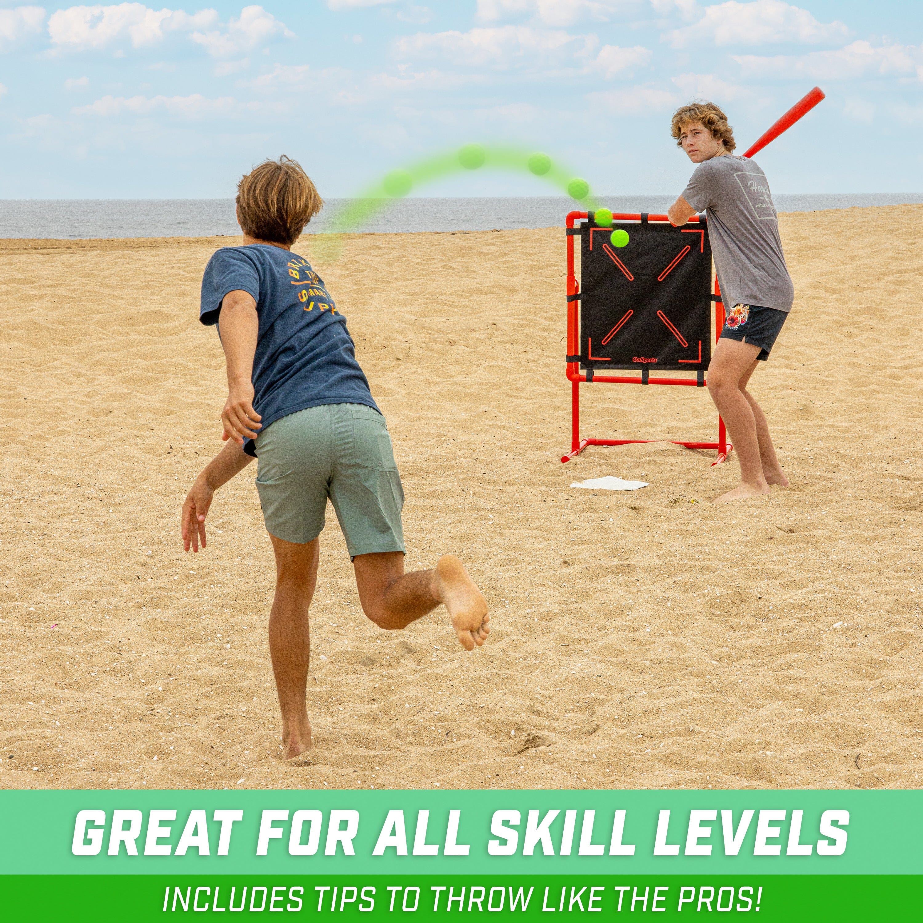 a woman is throwing a frck at a man