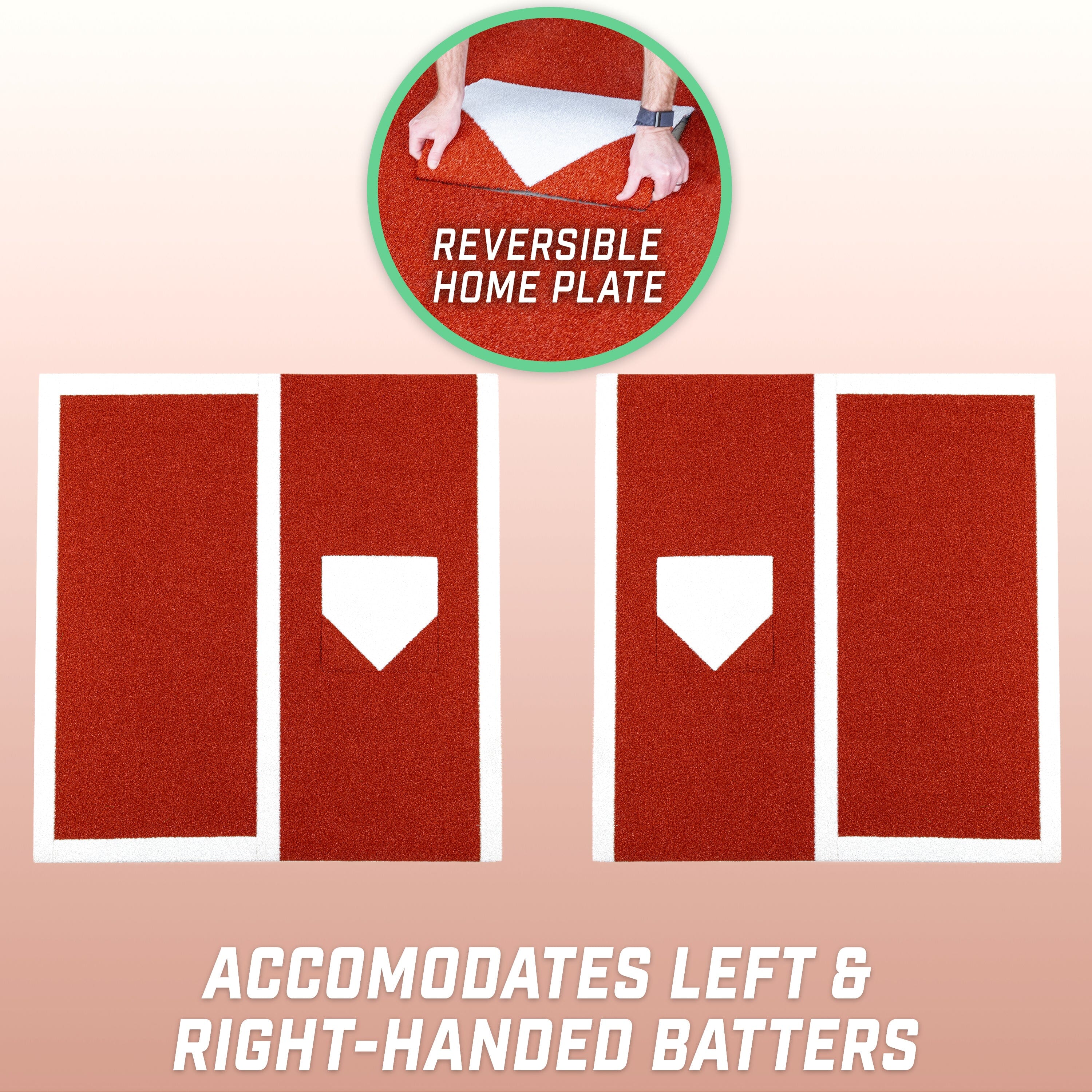 a red and white sign with a white arrow