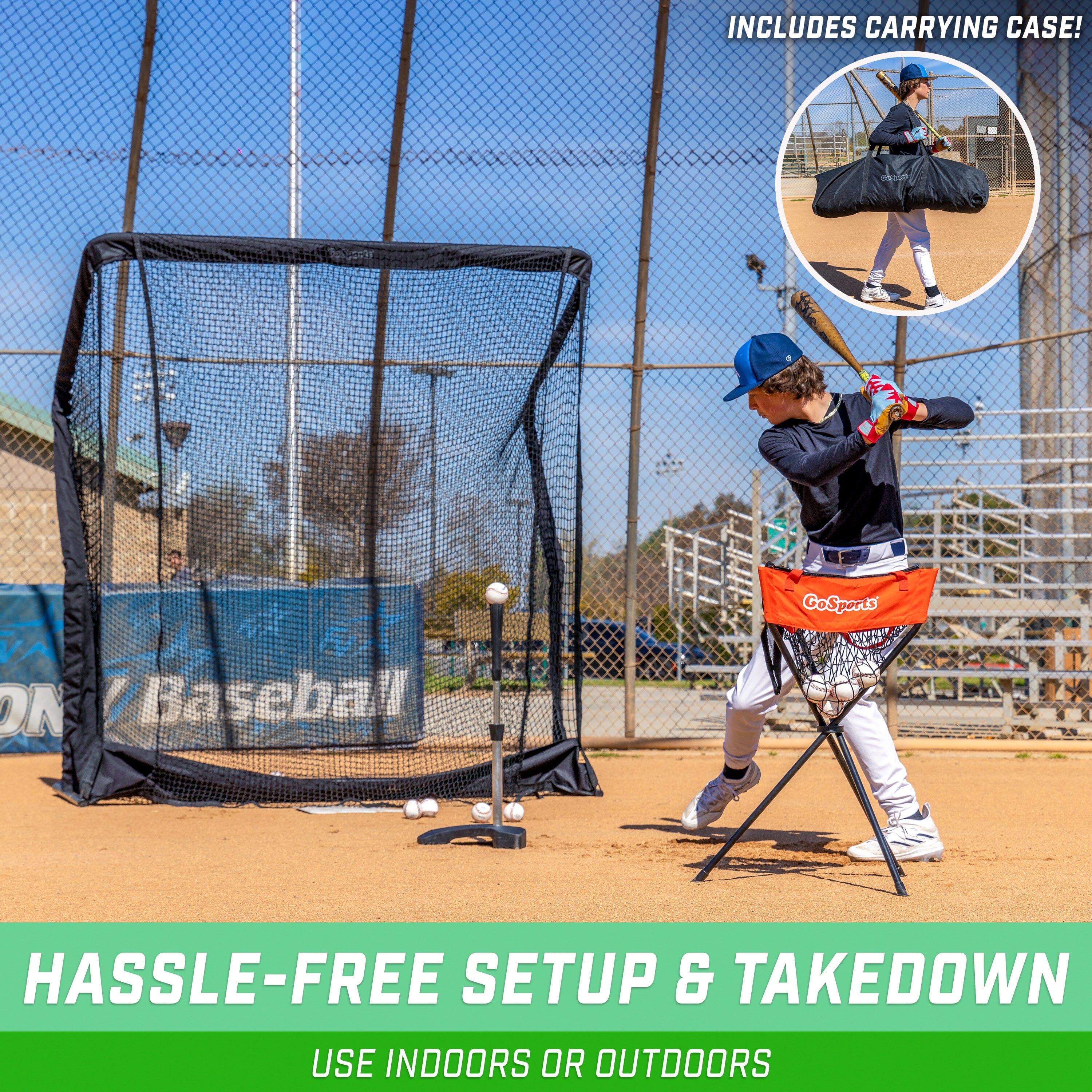 a baseball player is swinging at a ball