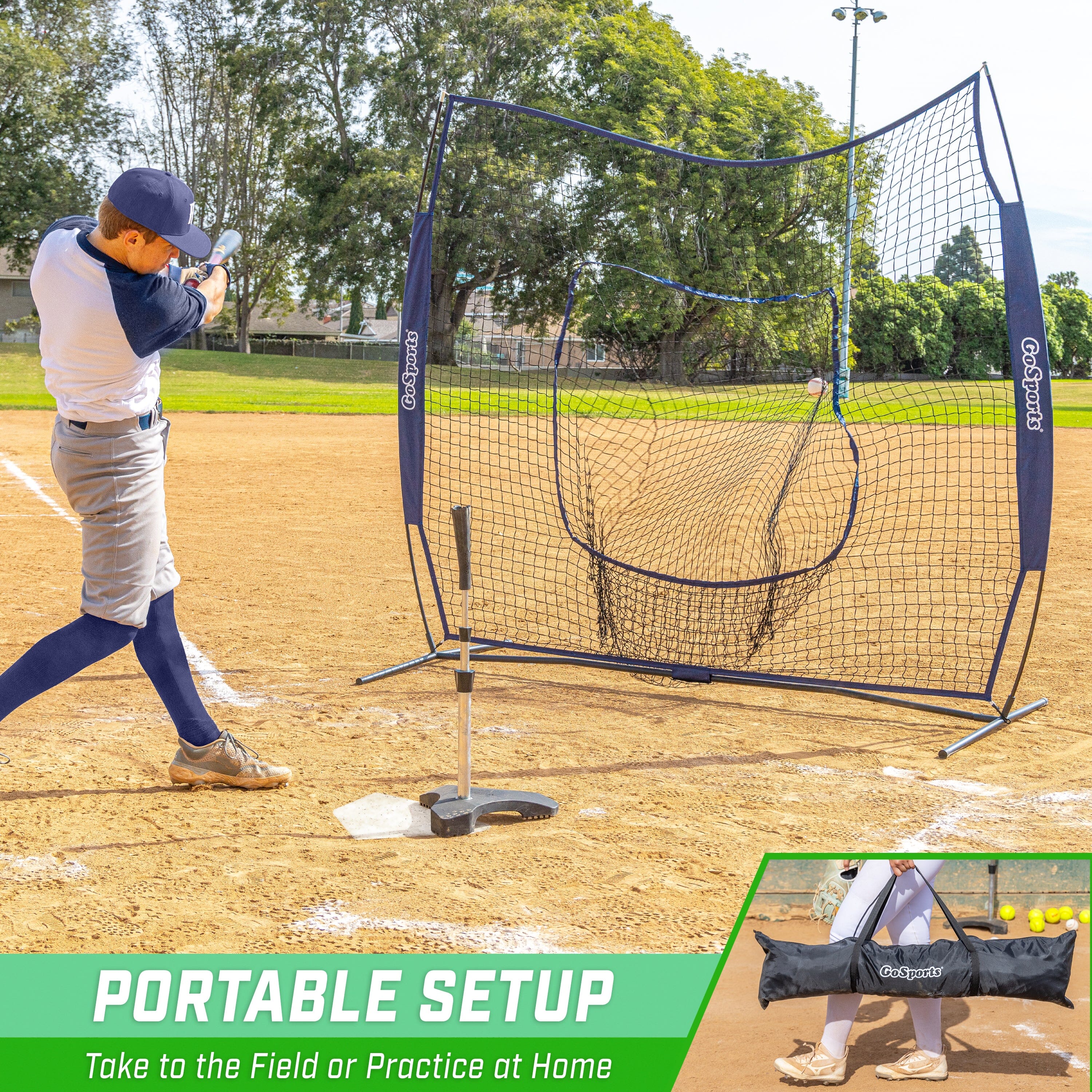 a man swinging a baseball bat at a baseball field