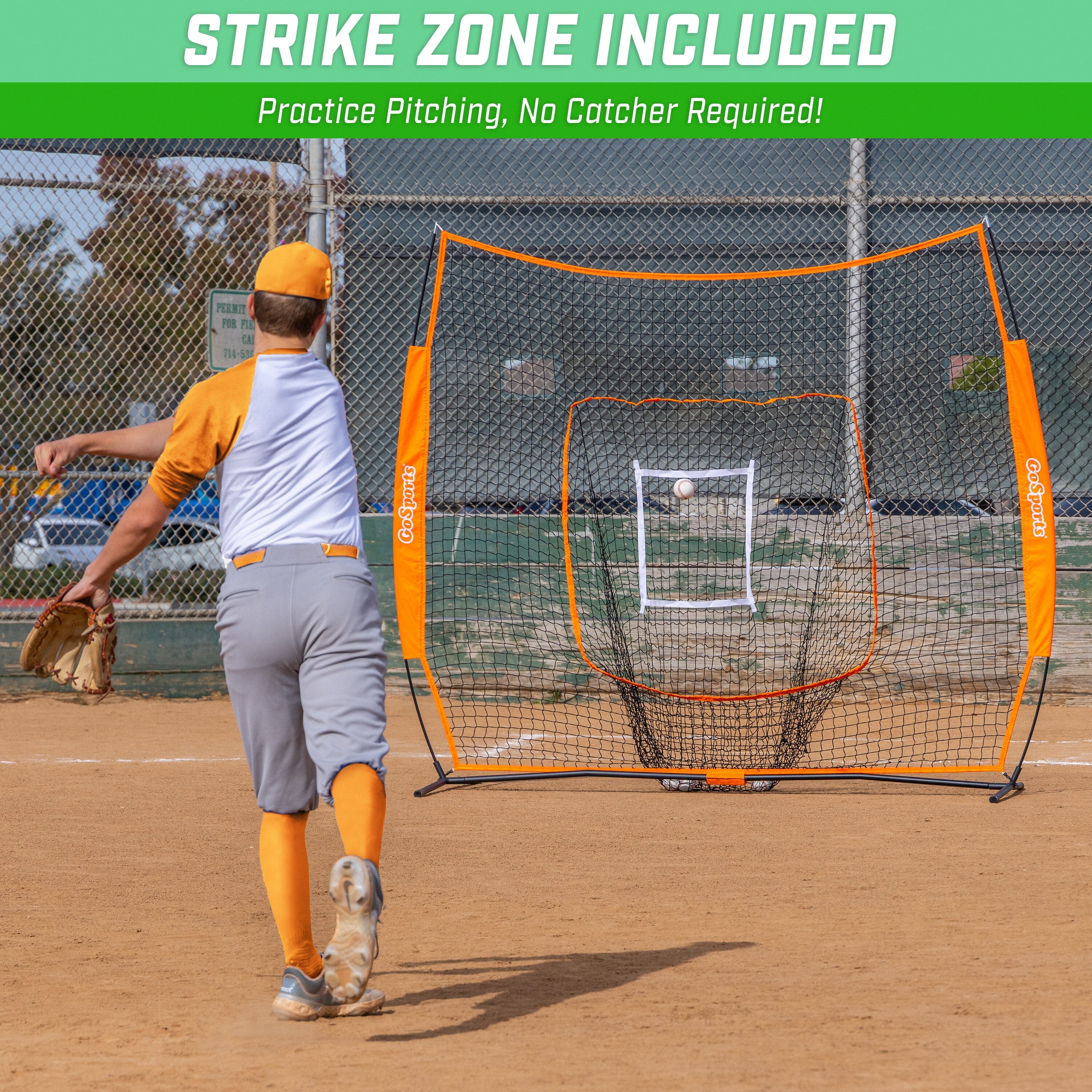 a baseball player is about to hit the ball