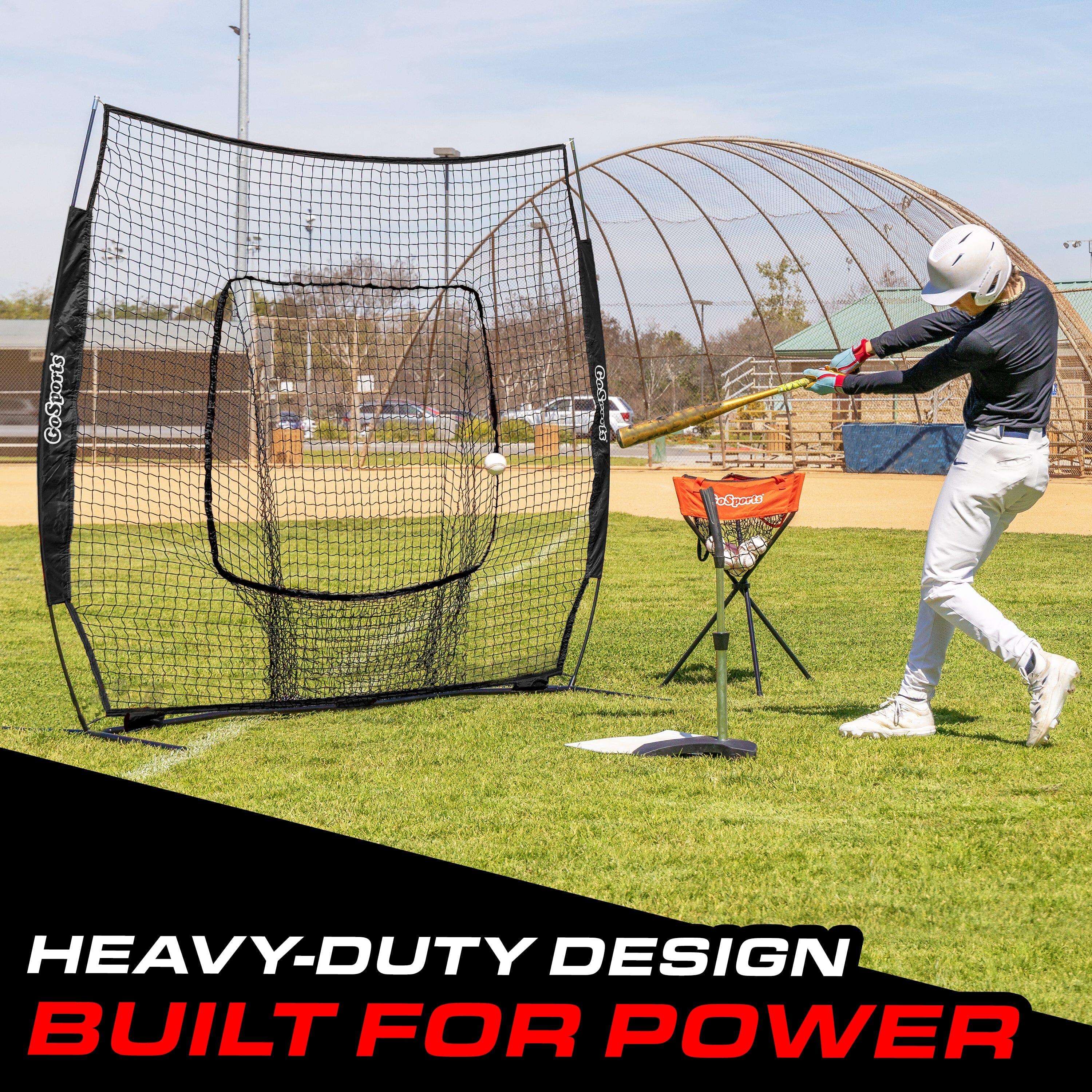 GoSports 7 ft x 7 ft Baseball & Softball Practice Hitting & Pitching Net Baseball GoSports