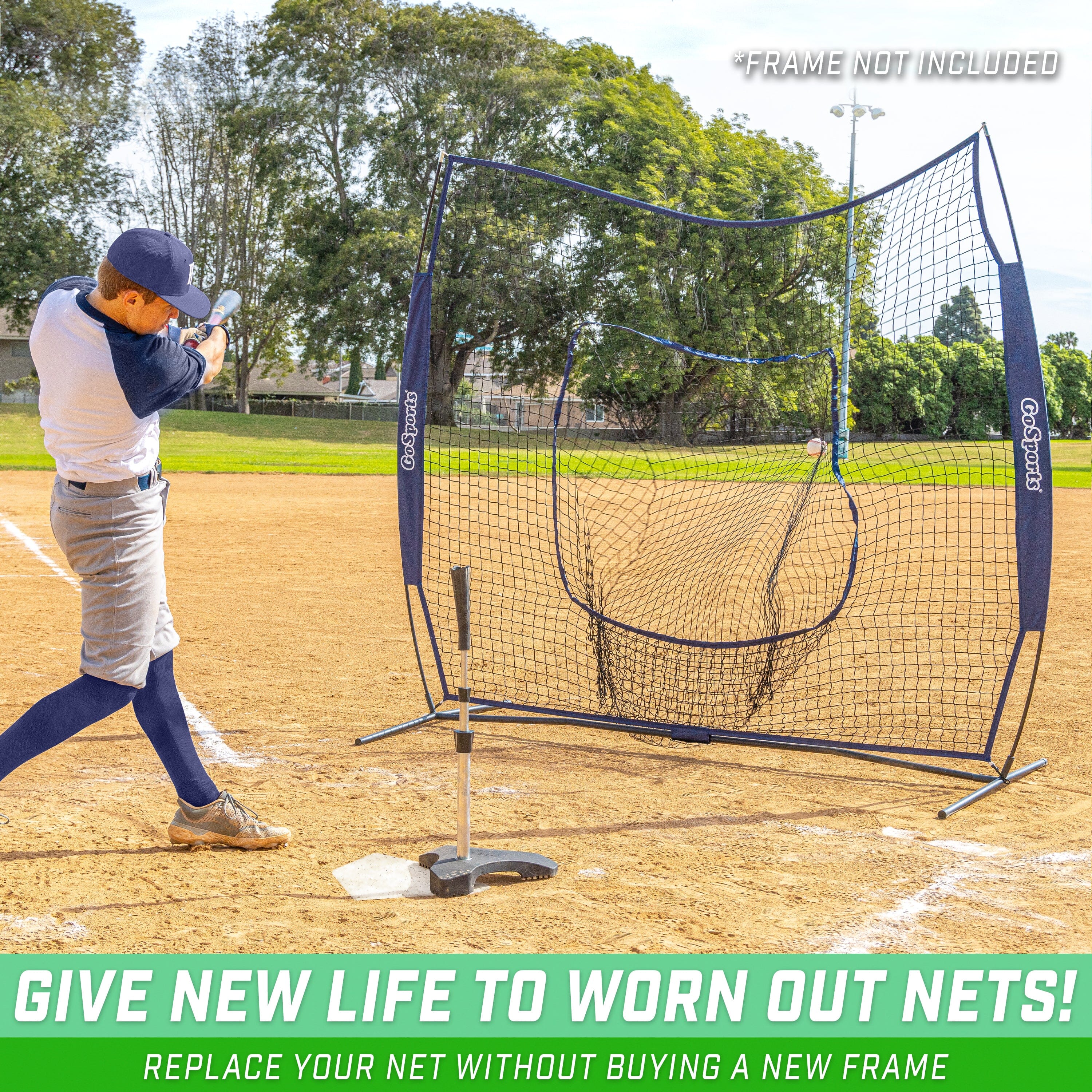 a baseball player swinging a bat at a ball