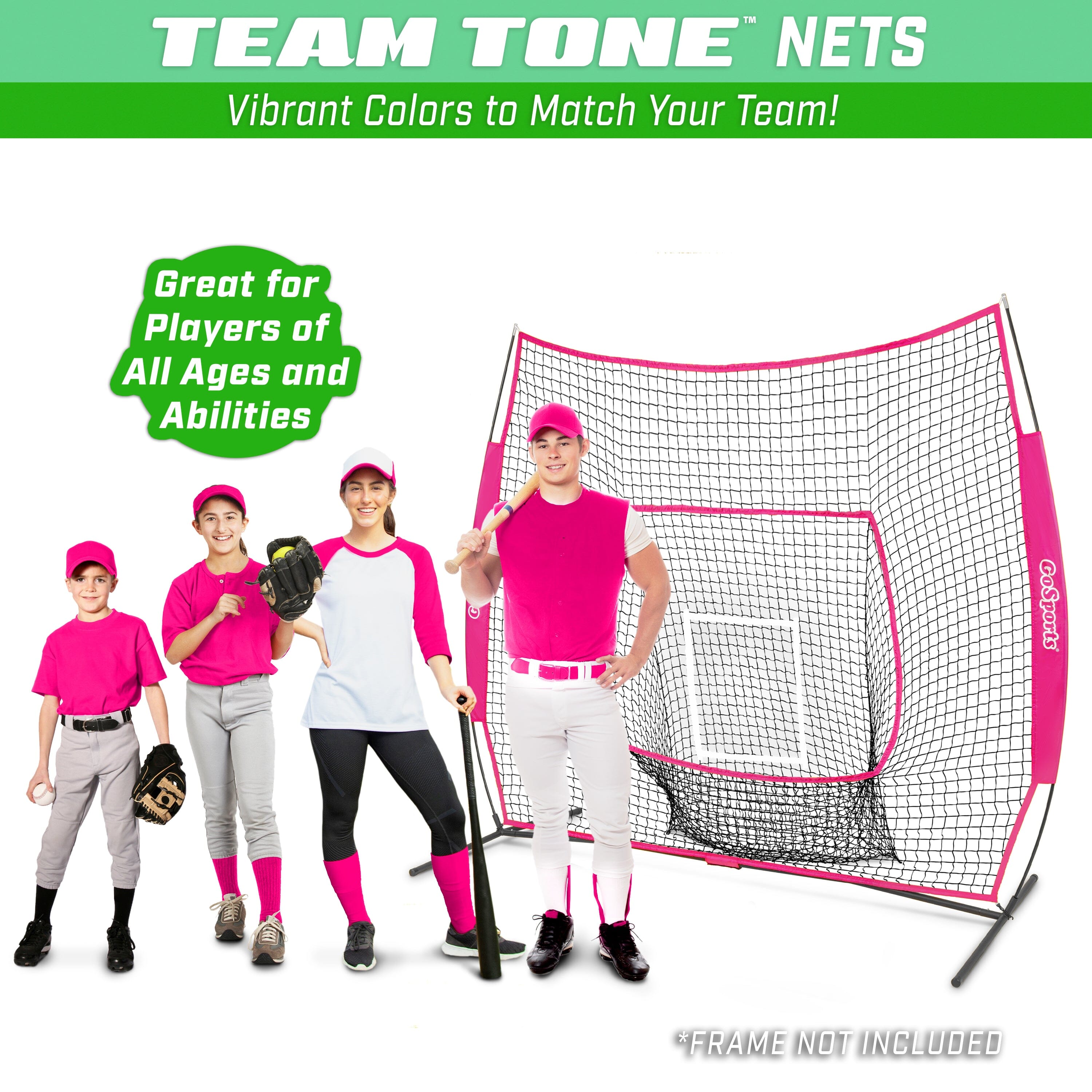 a group of kids playing with a baseball net