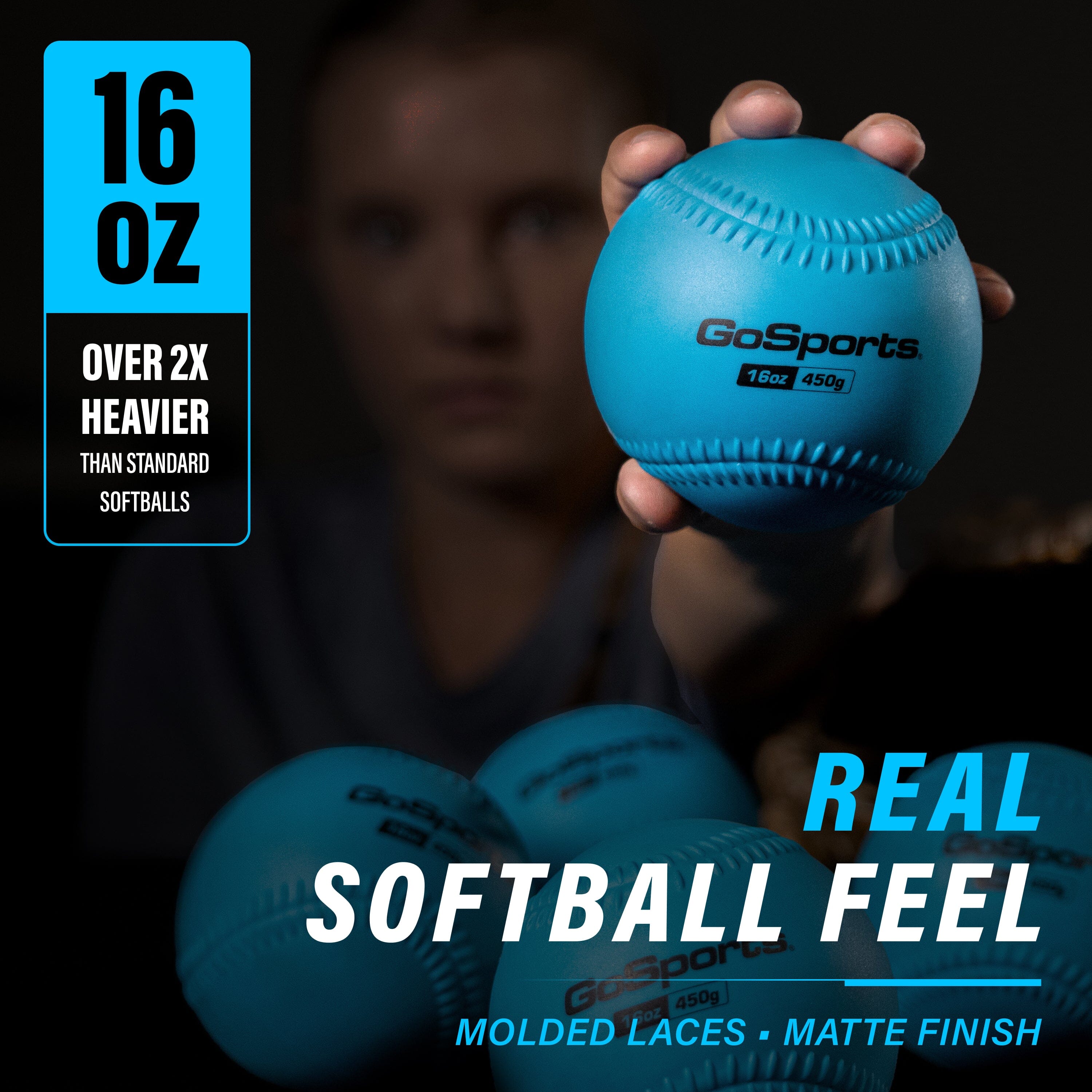 GoSports PRO 16 oz Weighted Training Softballs, 6 Pack Playgosports.com