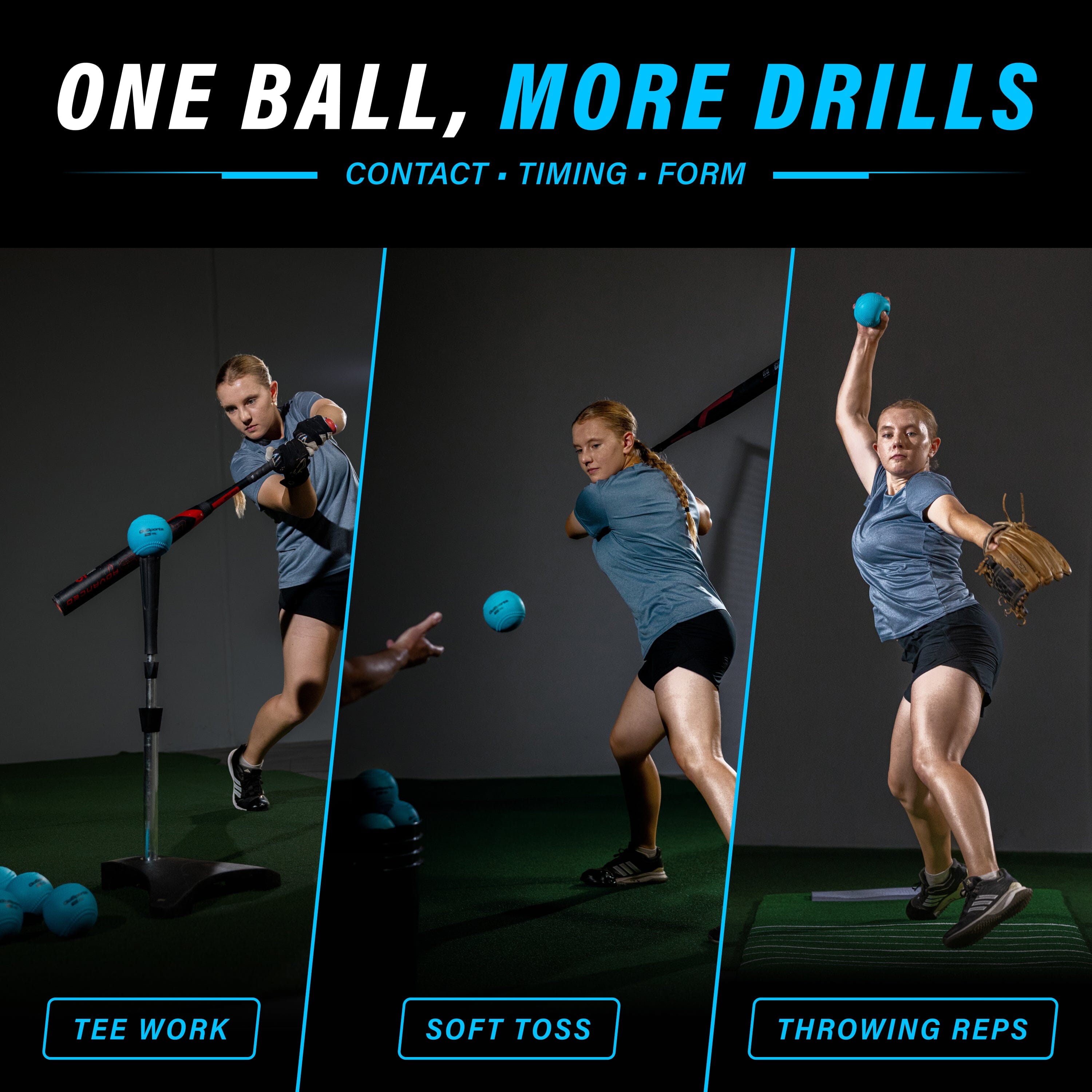 GoSports PRO 16 oz Weighted Training Softballs, 6 Pack Playgosports.com