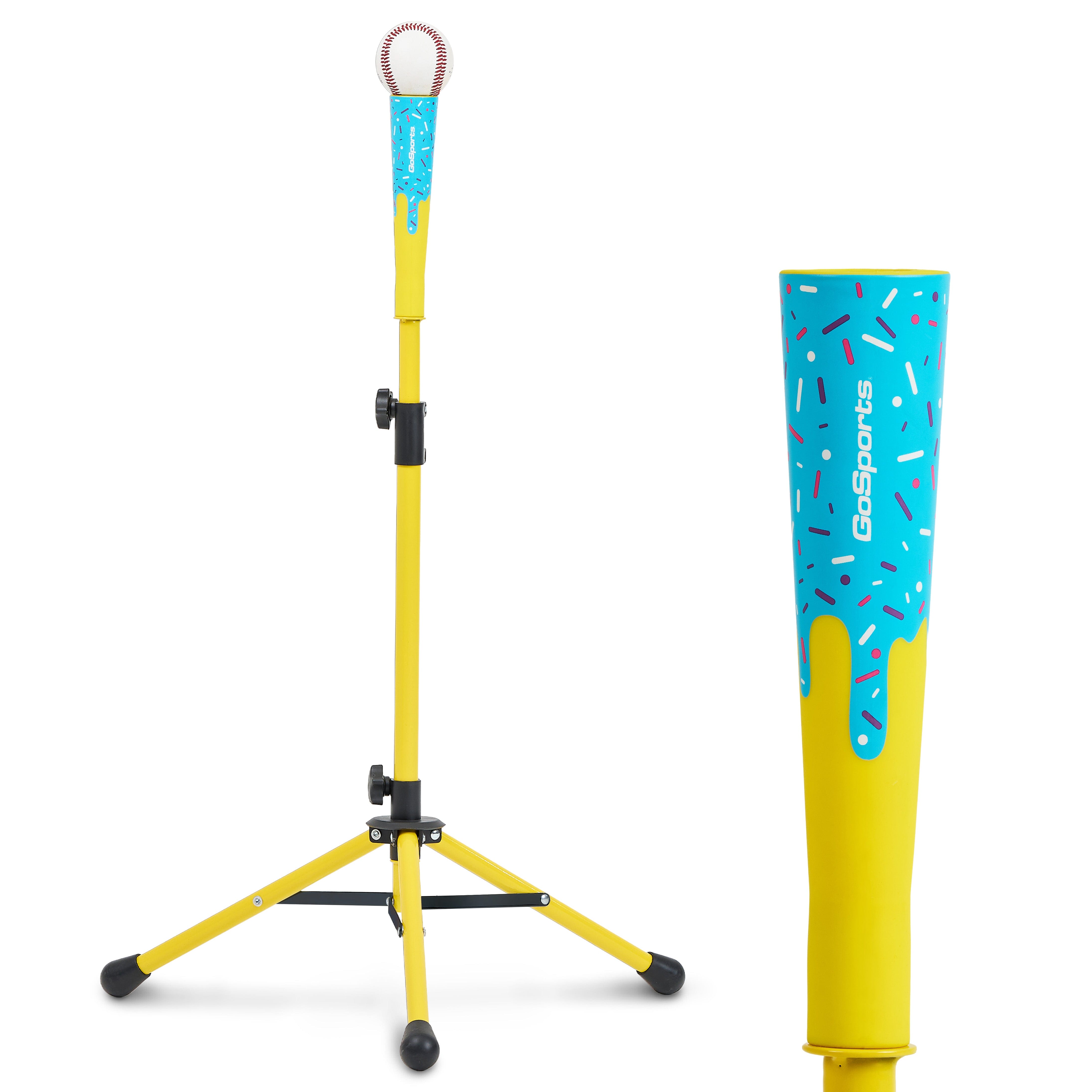 GoSports Baseball & Softball Drip Batting Tee - Adjustable (26.5" - 40") Tripod Hitting Tee with Weighted Steel Base for All Ages - Tball Practice Accessory and Baseball Training Equipment PlayGoSports.com