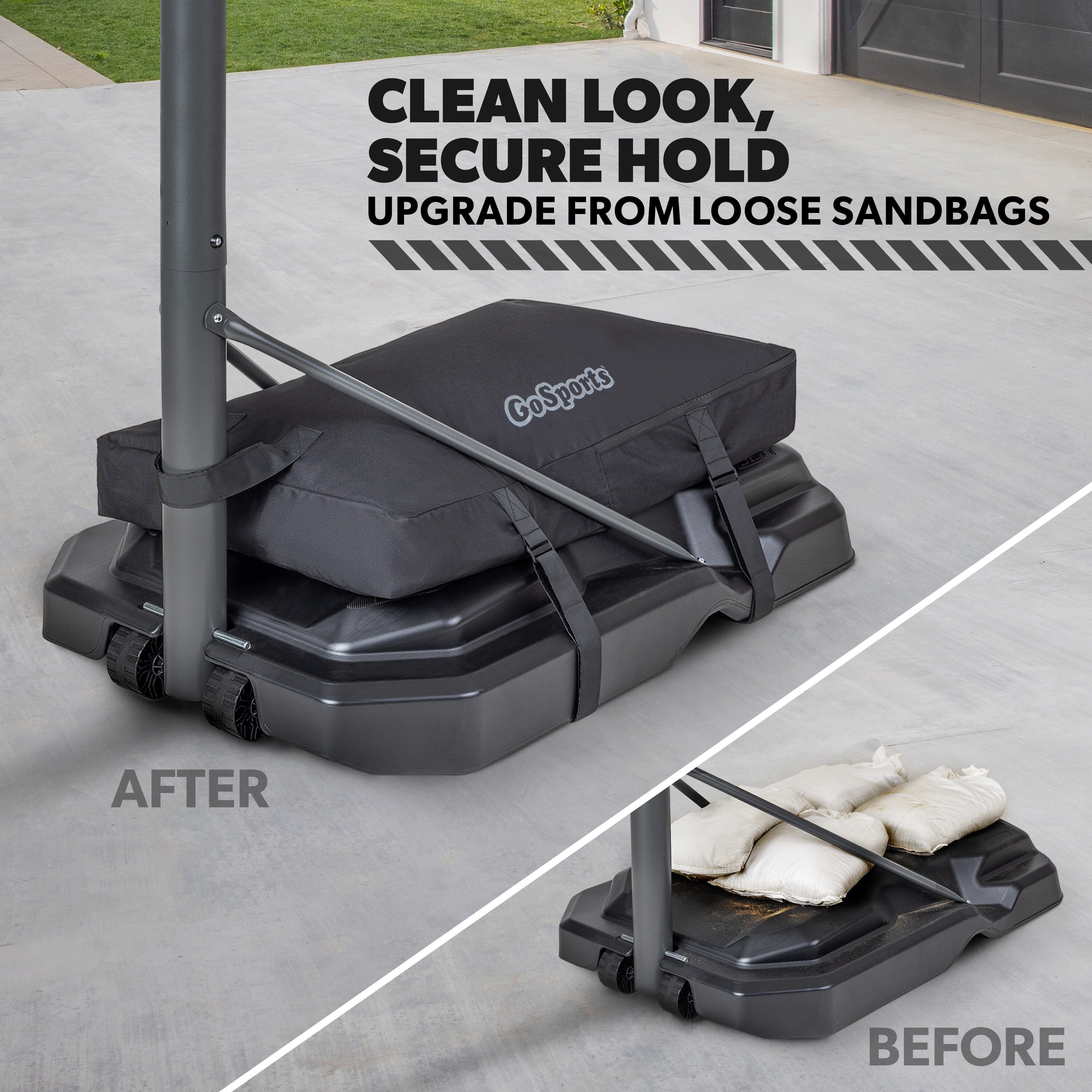 GoSports Basketball Hoop Weight for Base - Stable, Clean, All-Weather Sandbag Cover Basketball Playgosports.com