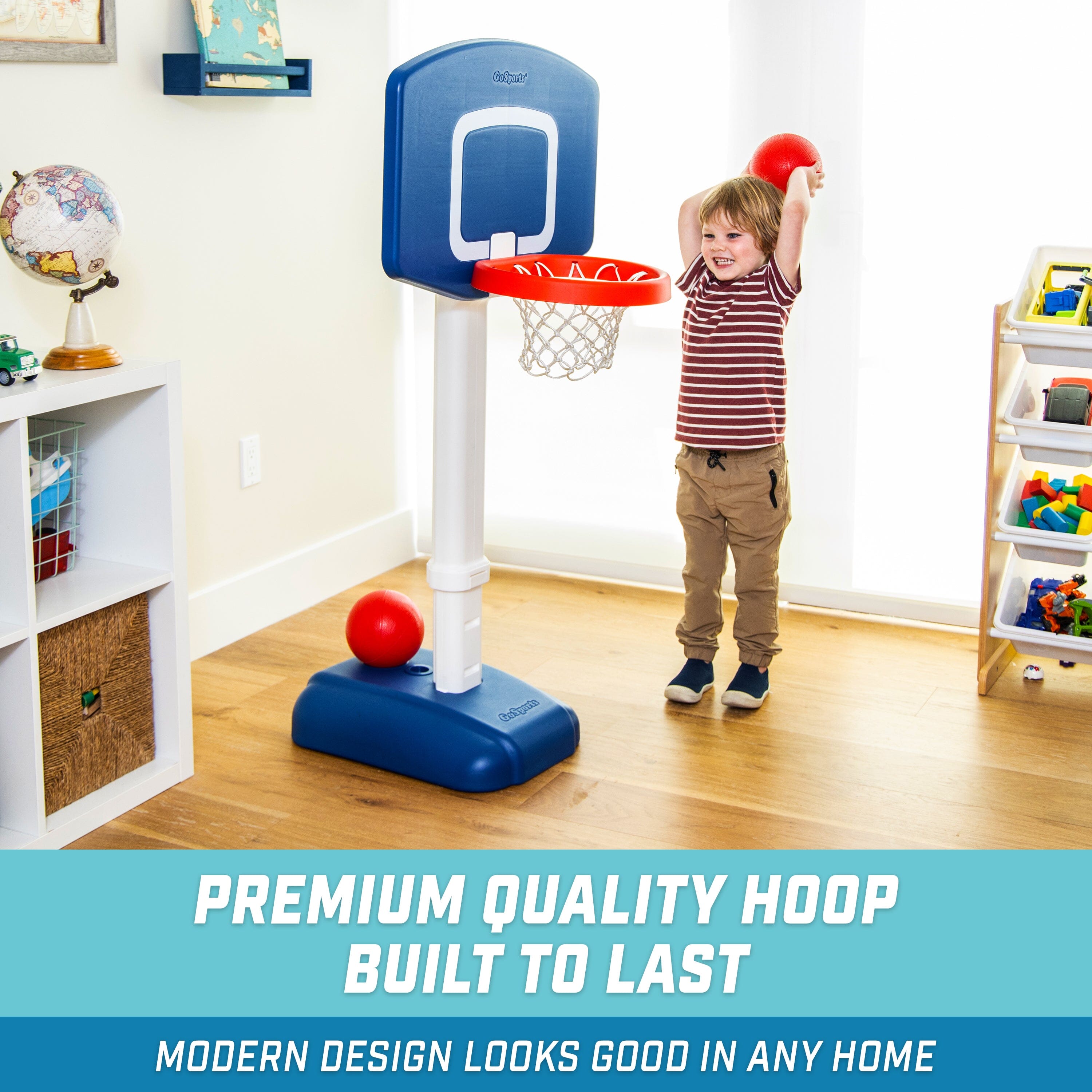 GoSports Tot Shot Modern Kids Basketball Set - Indoor & Outdoor Toy Hoop for Toddlers GoSports