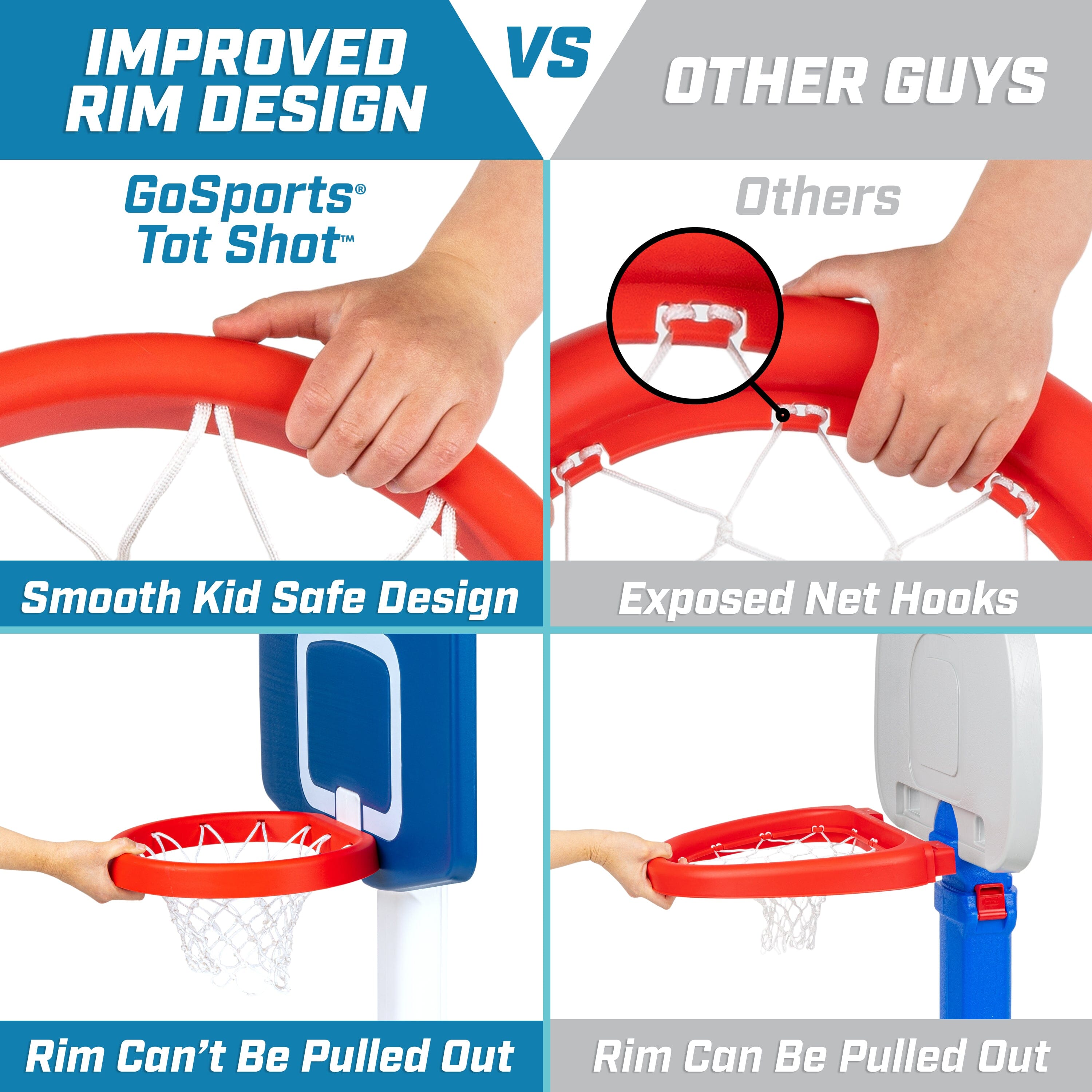 GoSports Tot Shot Modern Kids Basketball Set - Indoor & Outdoor Toy Hoop for Toddlers GoSports